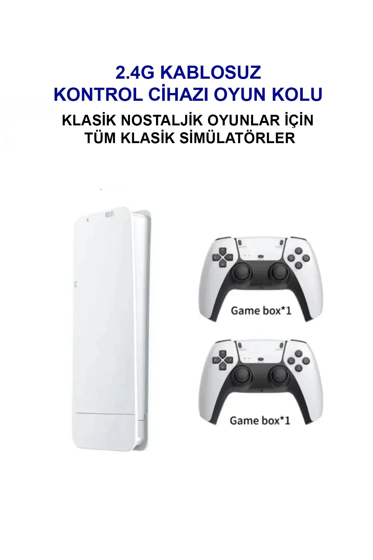 30.000 Oyun Yüklü, PS5 Kollu, 2.4G Kablosuz Çift Kumandalı Retro Oyun Konsolu Stick