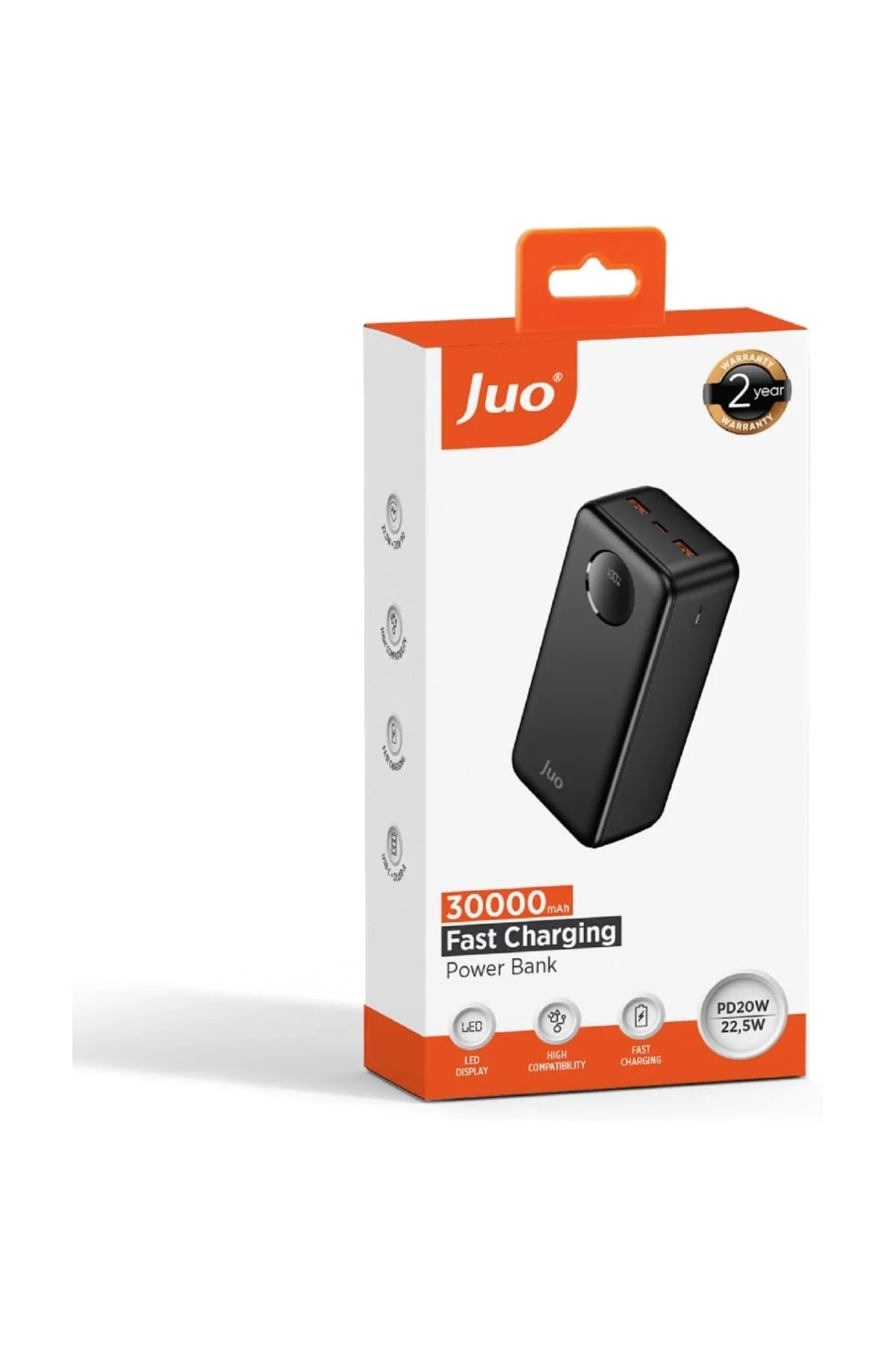30000mAh 22.5W Dijital Led Ekranlı Taşınabilir Hızlı Şarj Cihazı 
