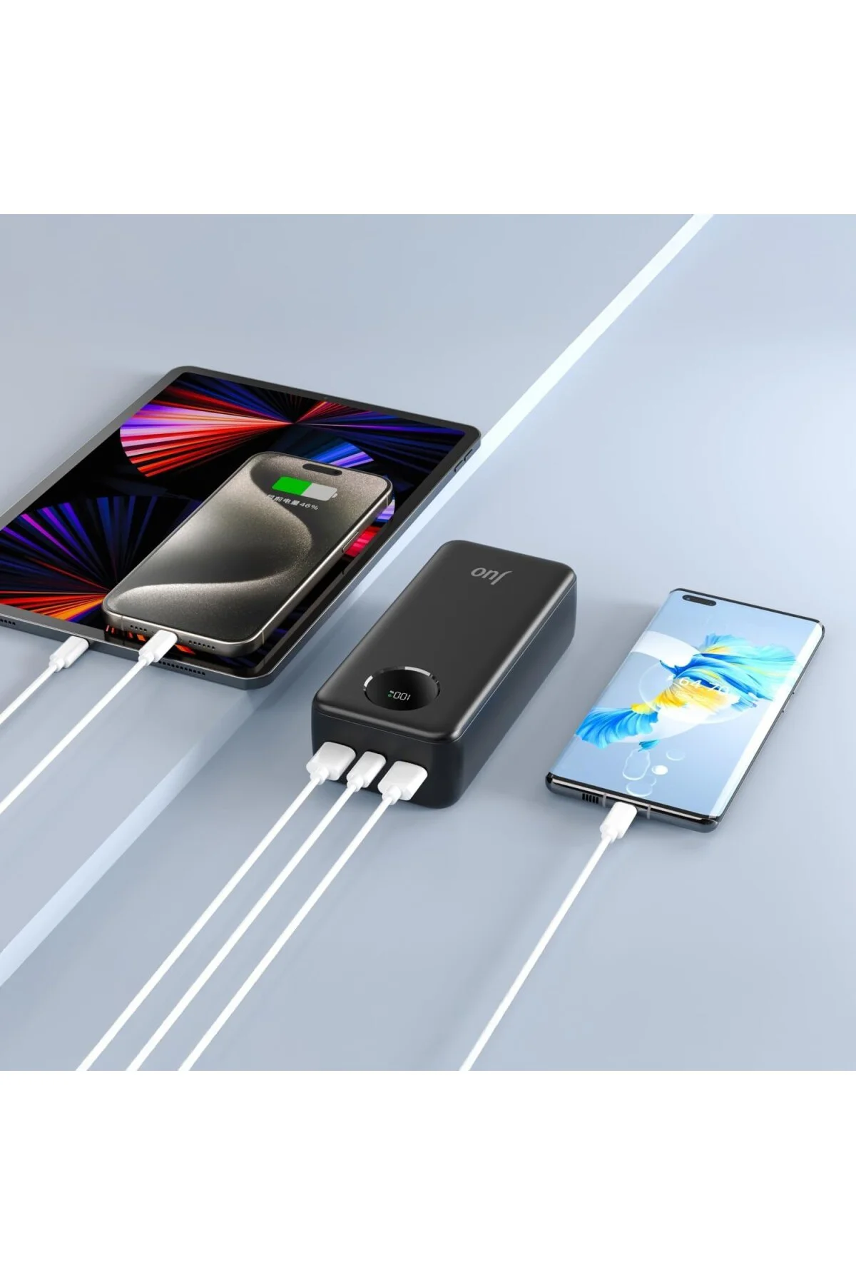 30000mAh 22.5W Dijital Led Ekranlı Taşınabilir Hızlı Şarj Cihazı 