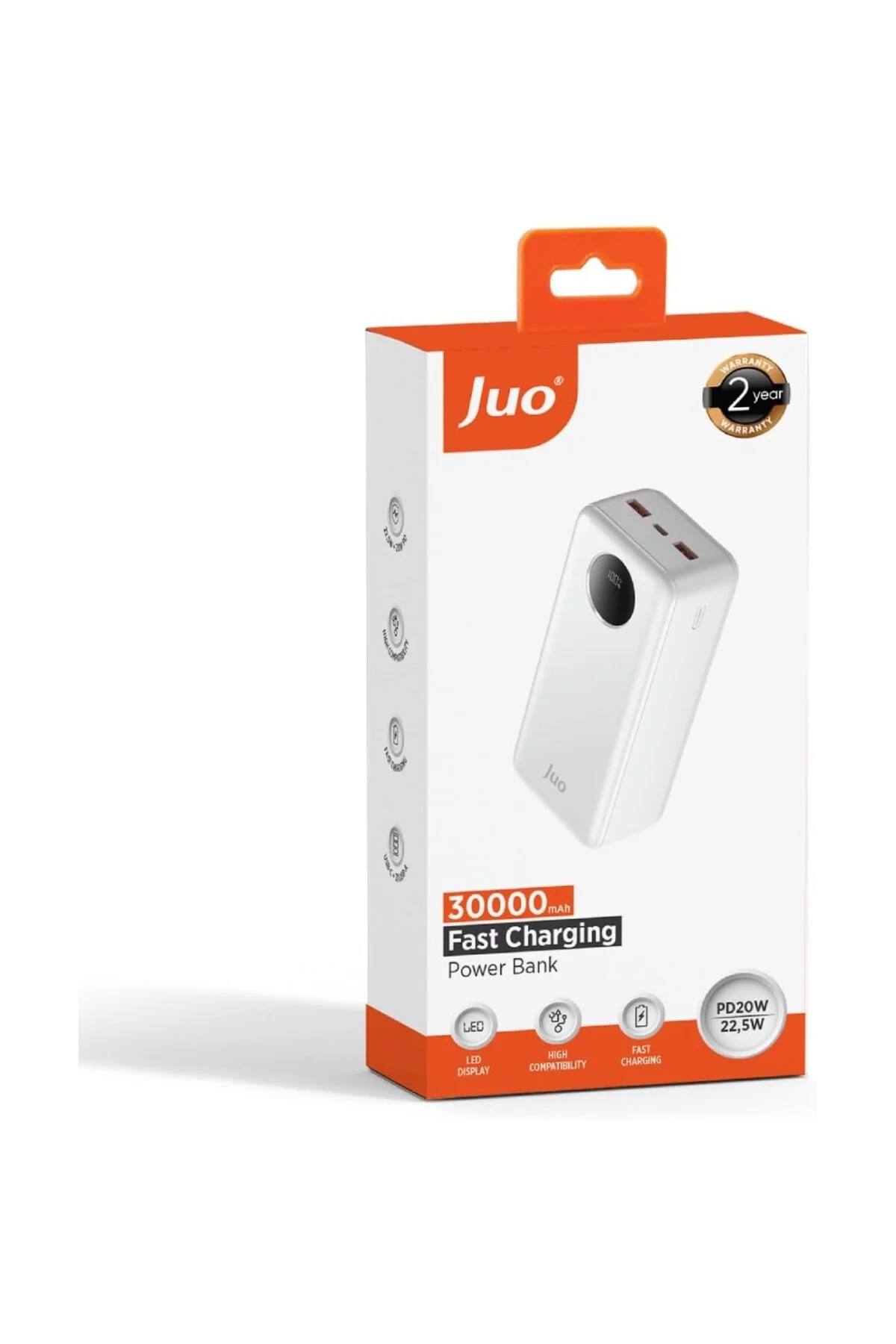 30000mAh 22.5W Dijital Led Ekranlı Taşınabilir Hızlı Şarj Cihazı 