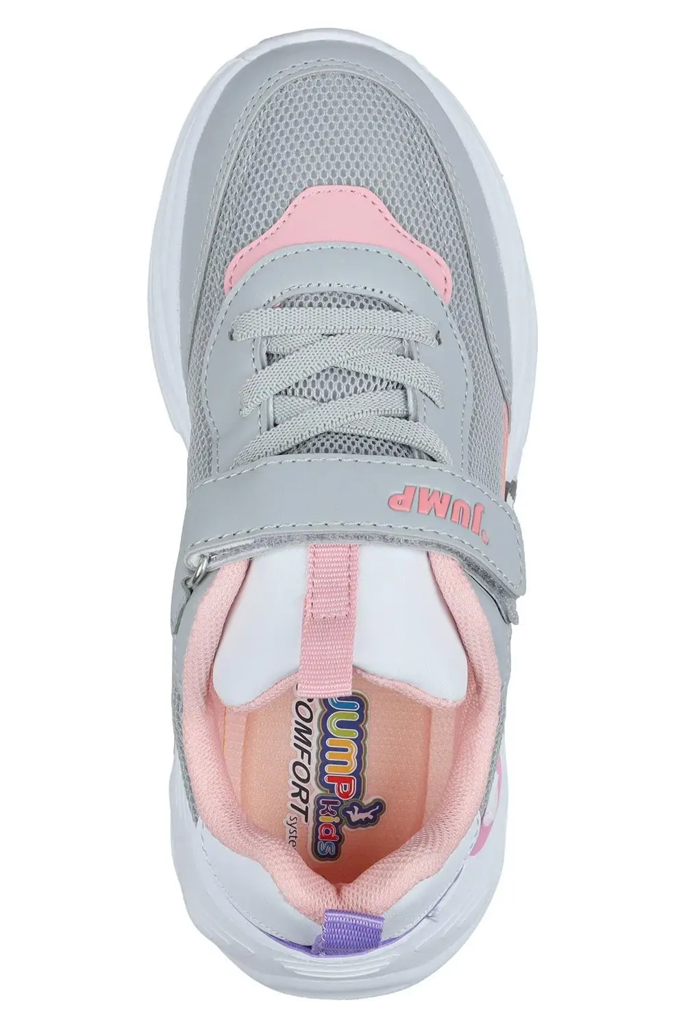 30013 Açık Gri - Pembe Kız Çocuk Sneaker Günlük Spor Ayakkabı