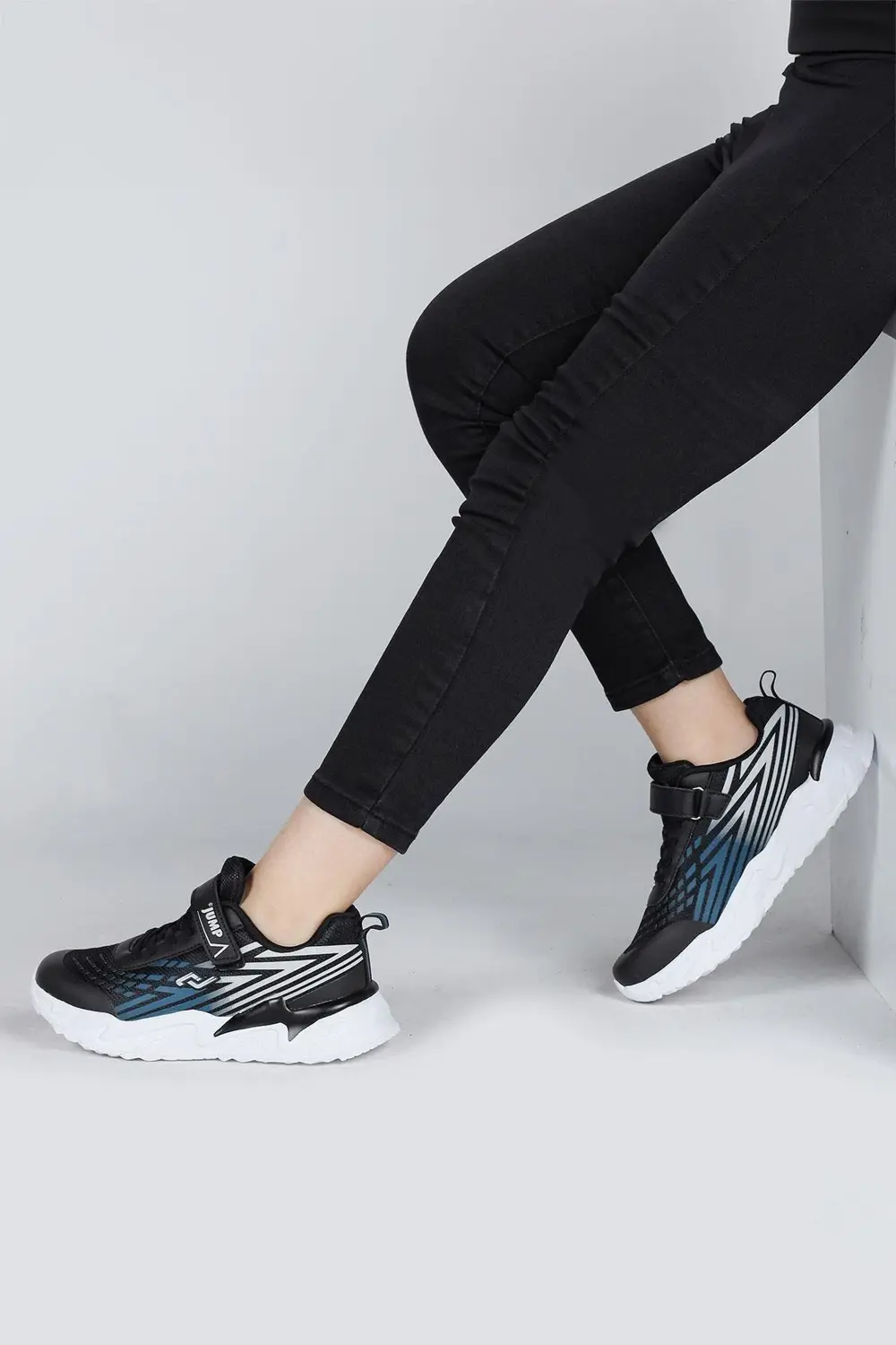 30030 Siyah - Mavi Erkek Çocuk Sneaker Günlük Spor Ayakkabı