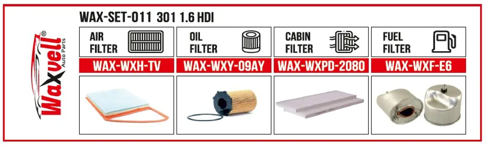 301 1.6 HDI FİLTRE BAKIM SETİ 301 1.6 HDI FİLTRE BAKIM SETİ