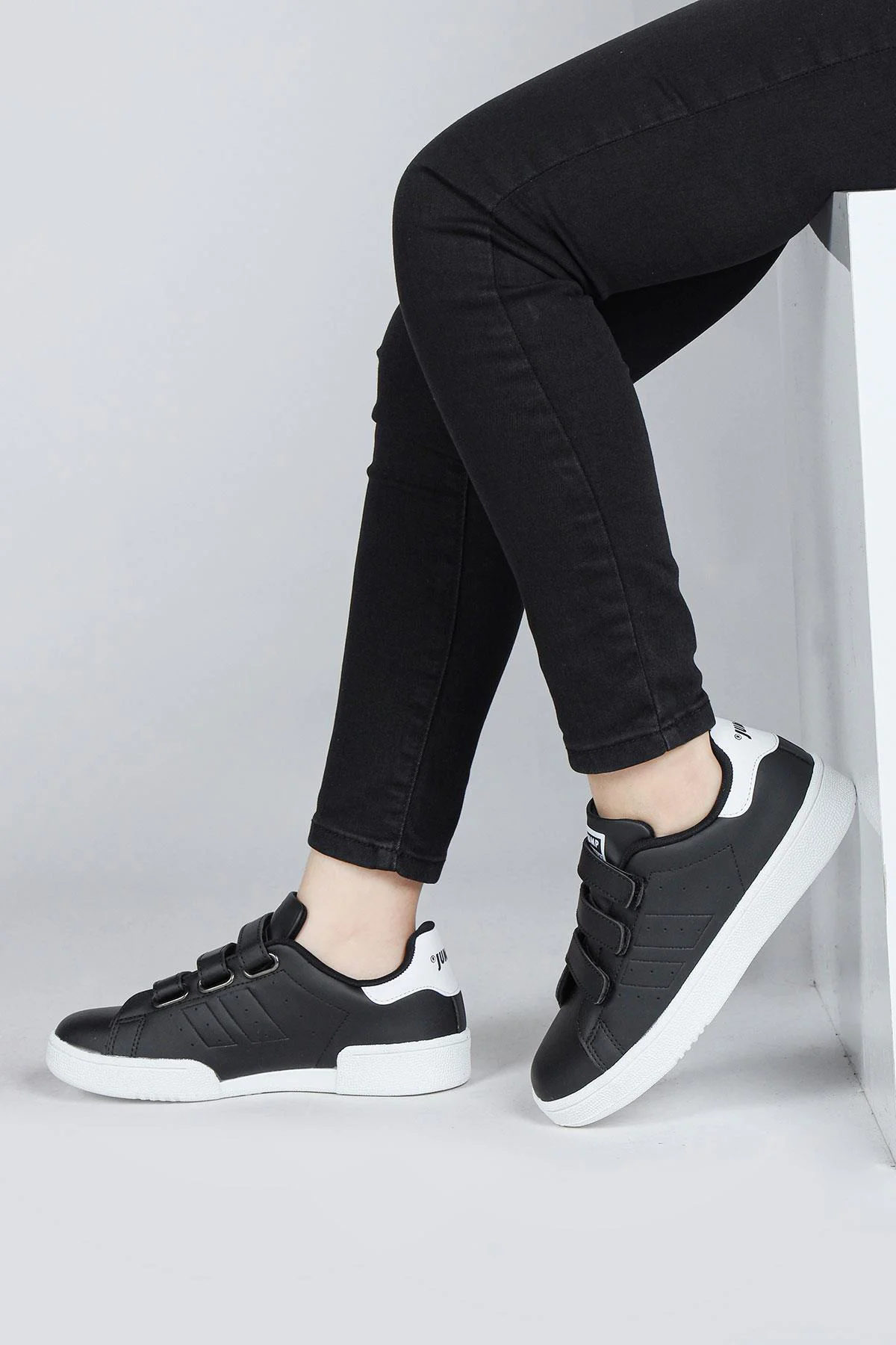 30110 Siyah Cırtlı Üniseks Çocuk Sneaker Günlük Spor Ayakkabı