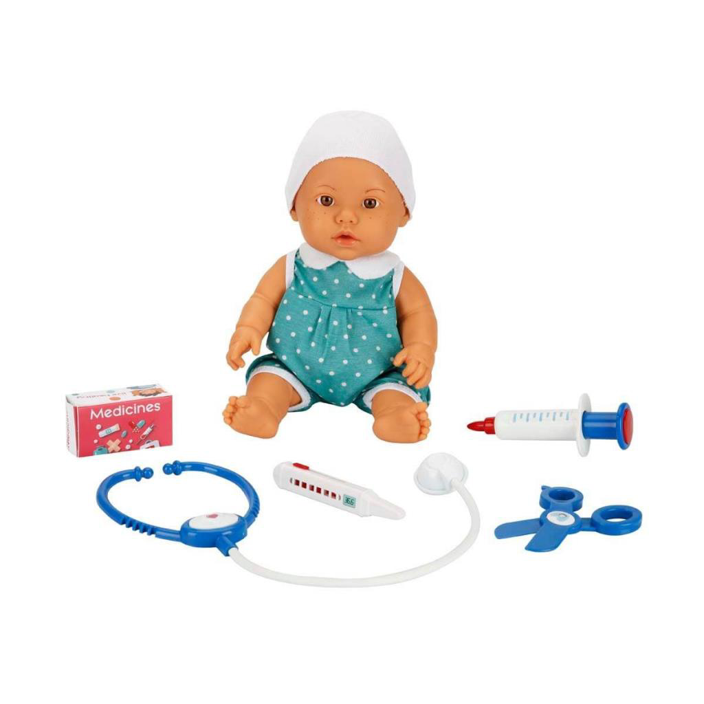 30111 Bebelou Doktor Zamanı Sesli Bebek Seti 35 cm -