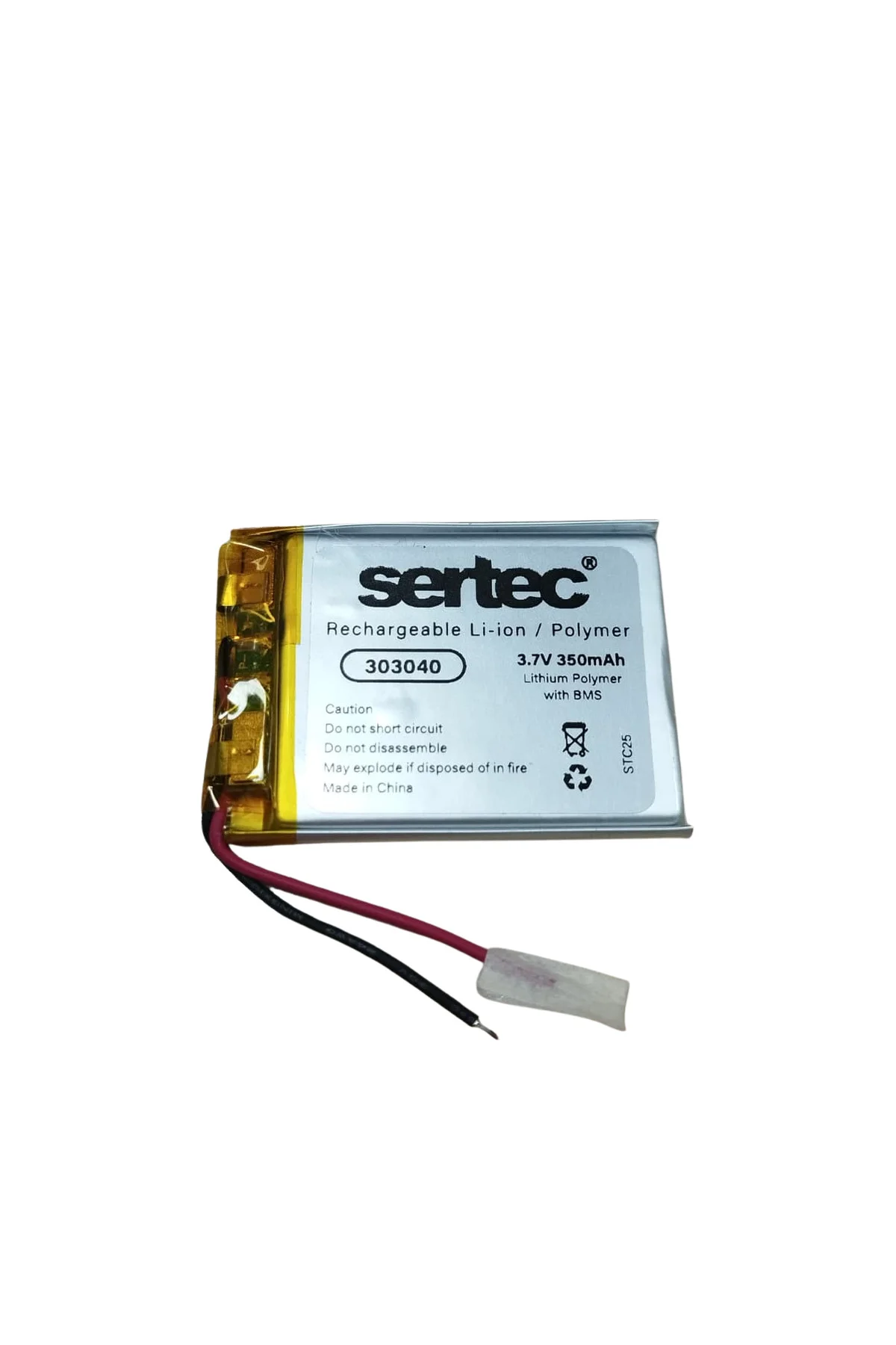 303040 3.7V 350 MAh Li-Polymer Pil (Devreli/1.5A)