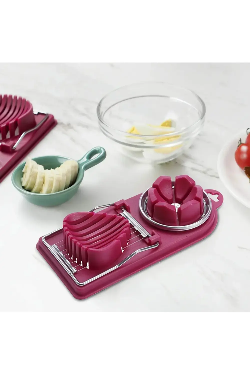 304 Paslanmaz Çelik Yumurta Muz Çilek Salata  Dilimleme Doğrama K