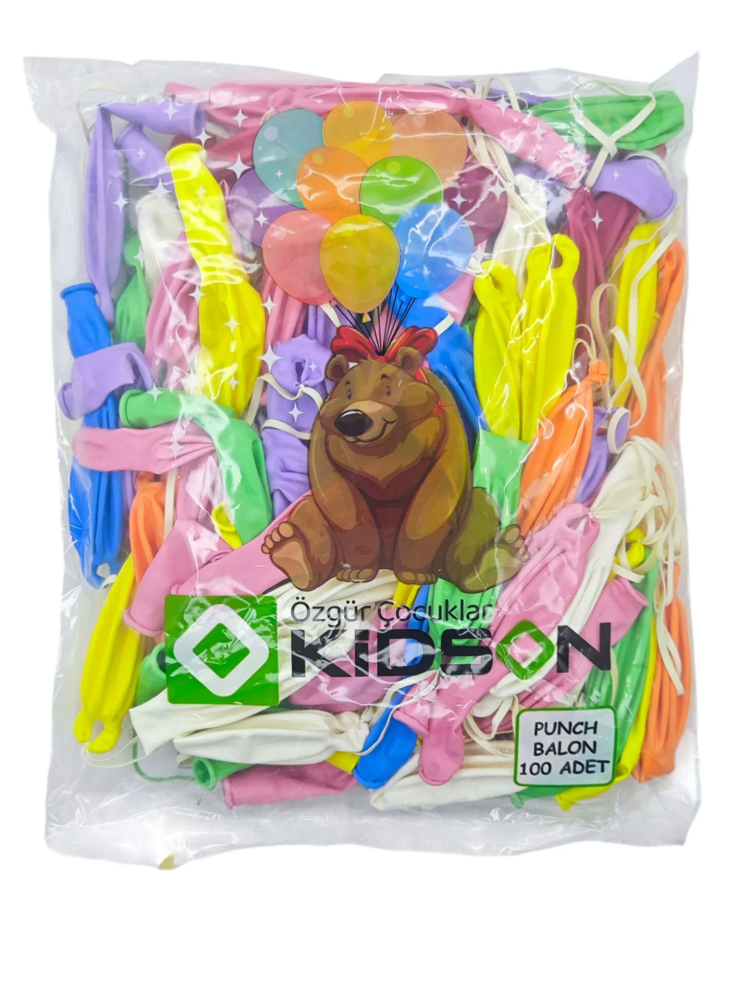 3075   Kidson 8 Renk Baskısız Punch Balon 100lü Fiyatı, Yorumları ve Özellikleri