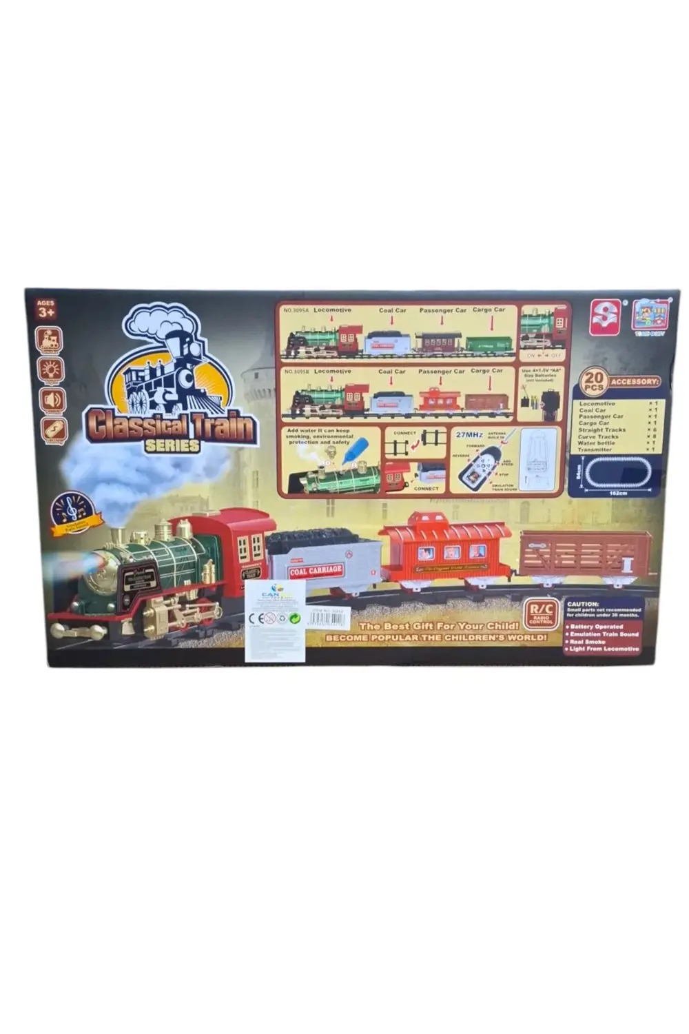 3095A KUMANDALI TREN SETİ R/C 27MHZ SPREYLİ SESLİ IŞIKLI 3+