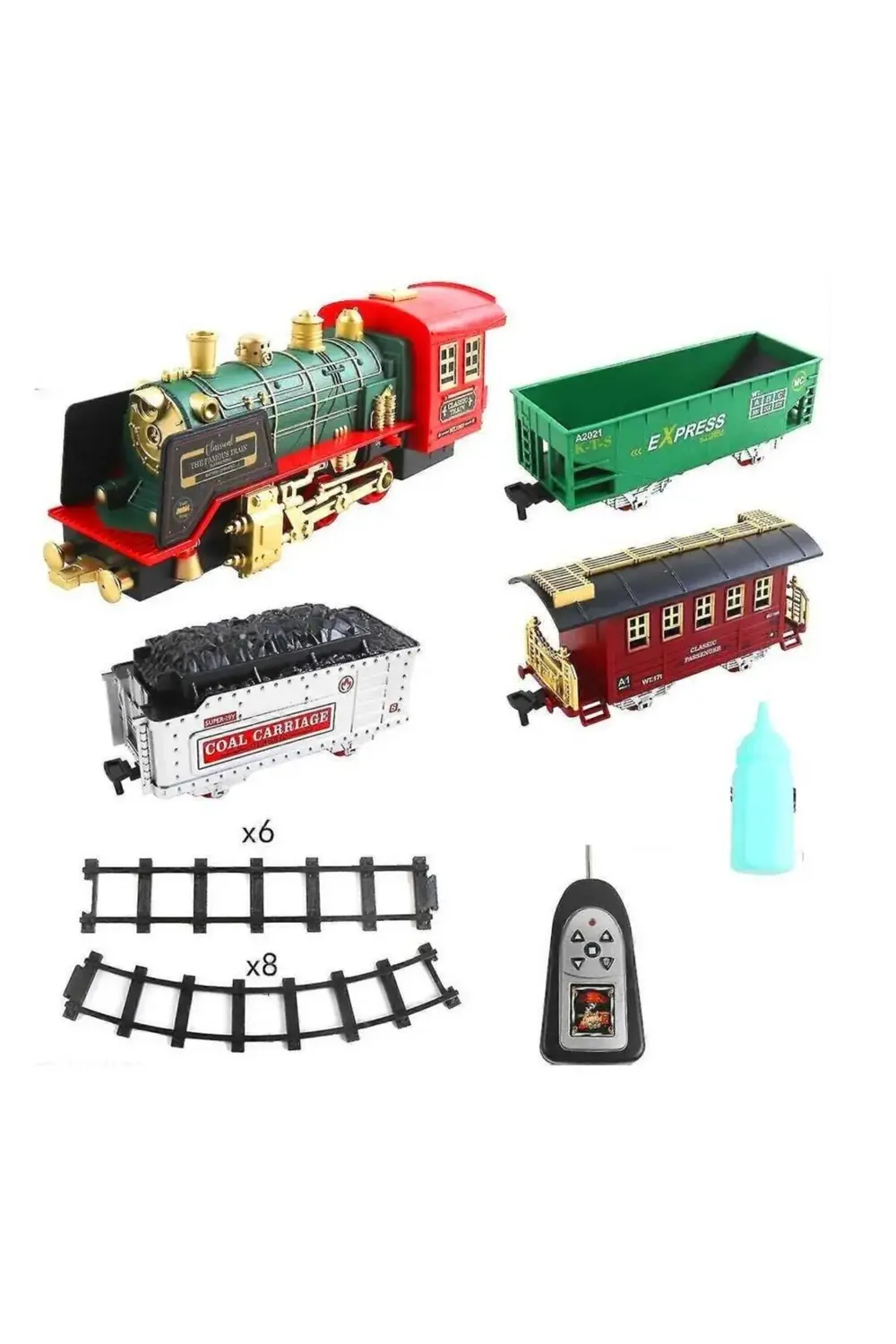 3095A KUMANDALI TREN SETİ R/C 27MHZ SPREYLİ SESLİ IŞIKLI 3+