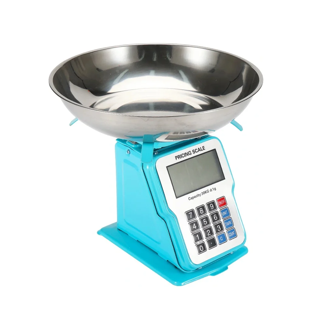 30kg 1g Dijital Kefeli Terazi Pilli Ve Adaptörlü Elektronik Tartı