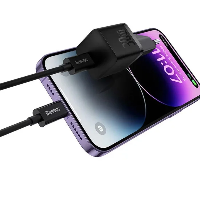 30W GaN5 USB-C Hızlı Şarj Cihîmini Adaptör - Ultra Küçik Beyaz/Siyah