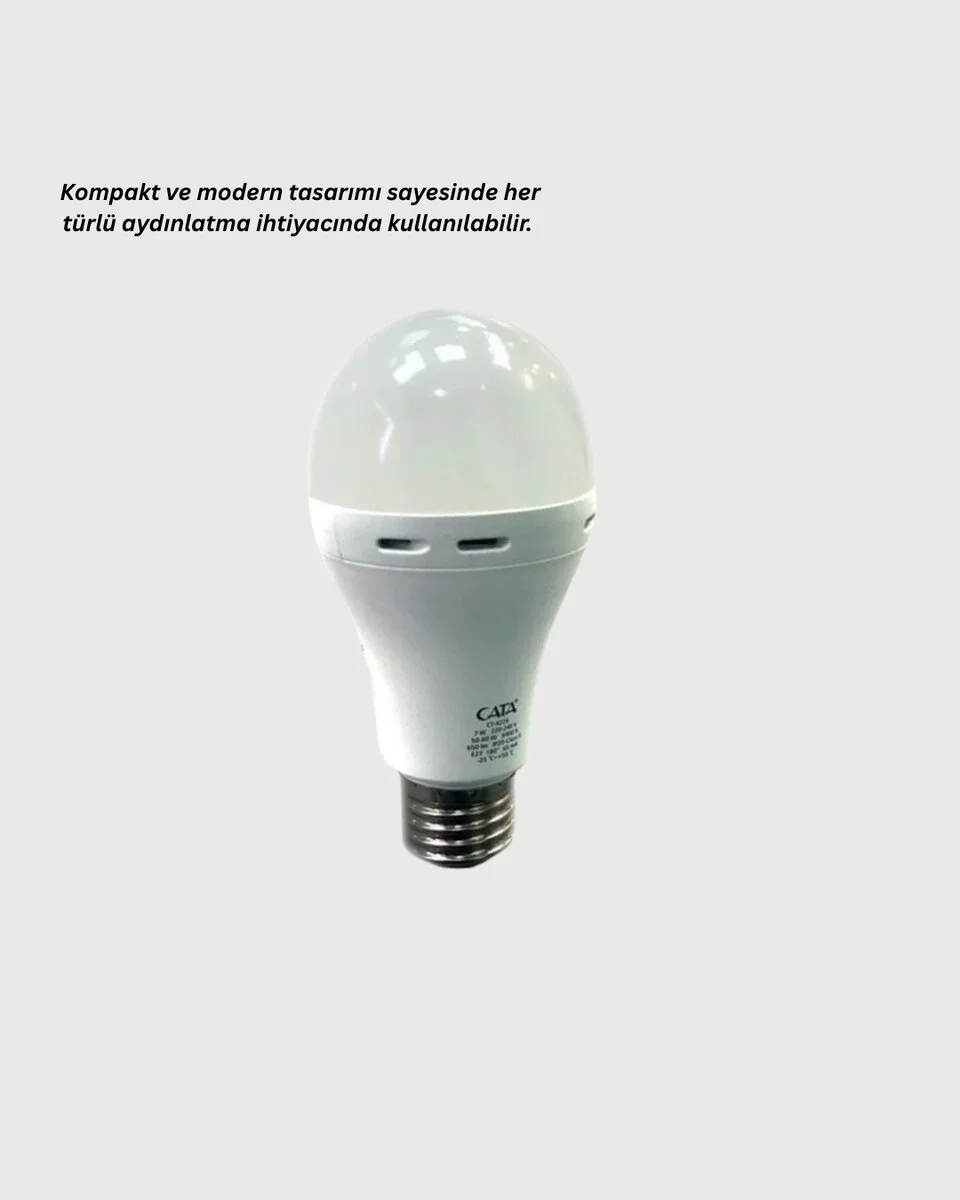 30W Şarjlı LED Ampul E27 - %80 Enerji Tasarrufu ve Acil Durum Işık Kaynağı