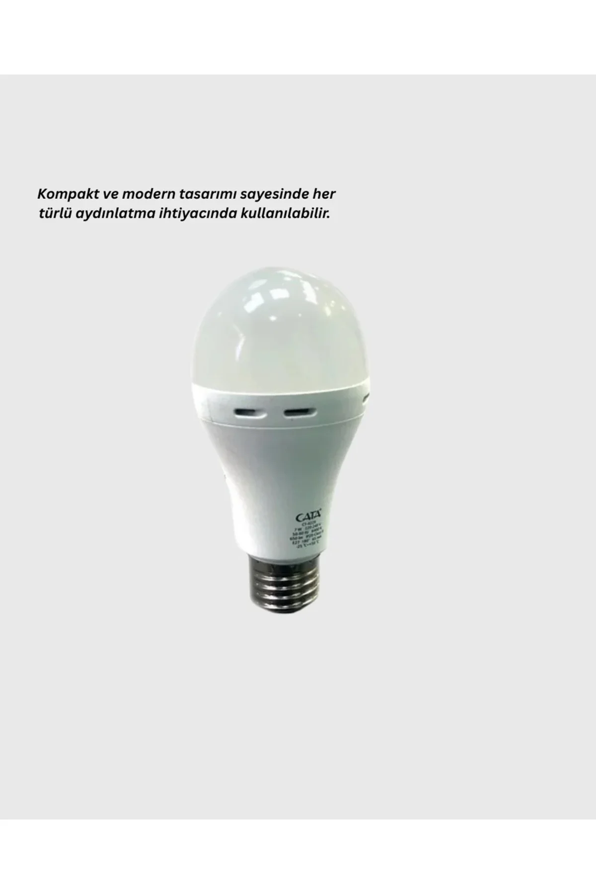 30W Şarjlı LED Ampul E27 Duy %80 Enerji Tasarruflu Soğuk Beyaz