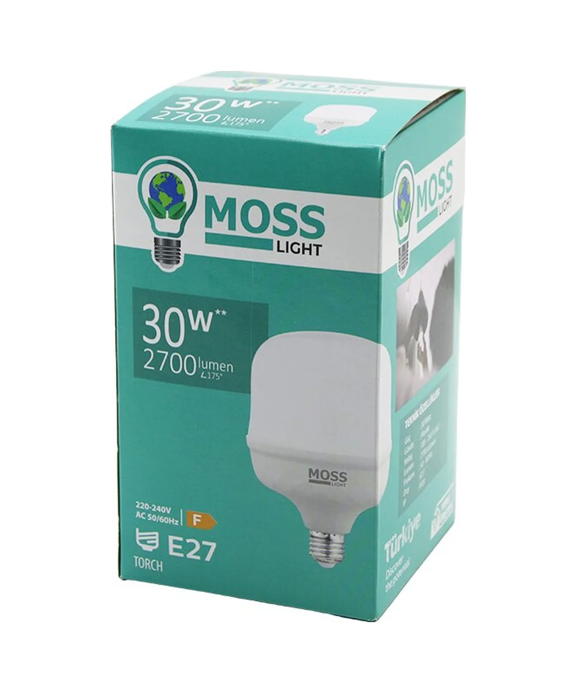 30w Torch Led Ampul Plastik E27 2700lumen L175 5000 Saat Ömür Ip2