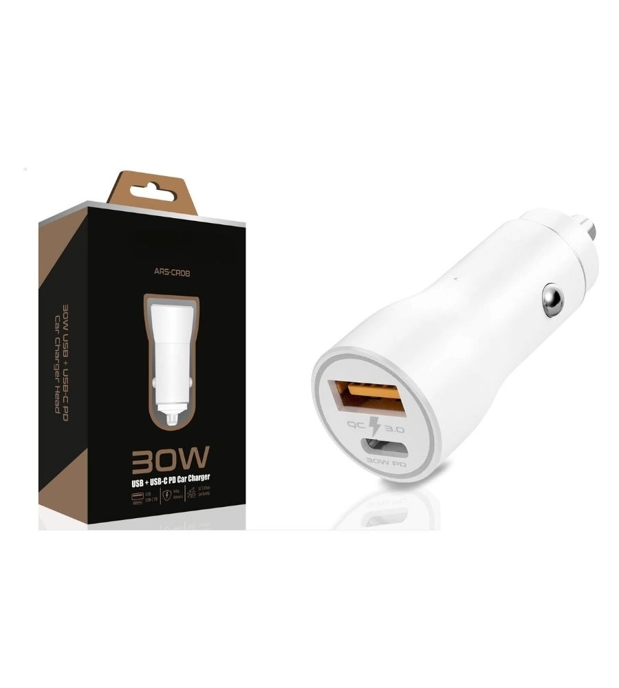 30w Usb Ve Usb-c Pd Araba Şarj Cihazı Hızlı Şarj, İphone Ve Andro