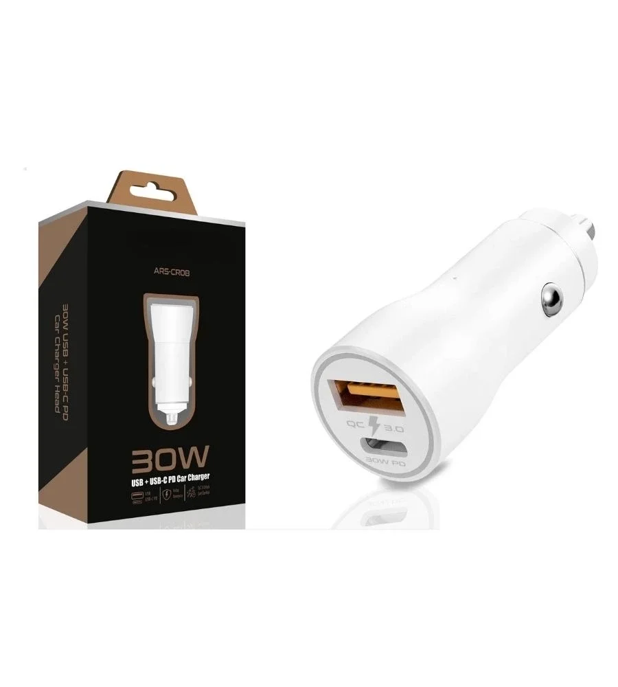 30W USB ve USB-C PD Araba Şarj Cihazı Hızlı Şarj, iPhone ve Android Uyumlu, Çift Çıkışlı 30W USB ve USB-C PD Araba Şarj Cihazı Hızlı Şarj, iPhone ve Android Uyumlu, Çift Çıkışlı