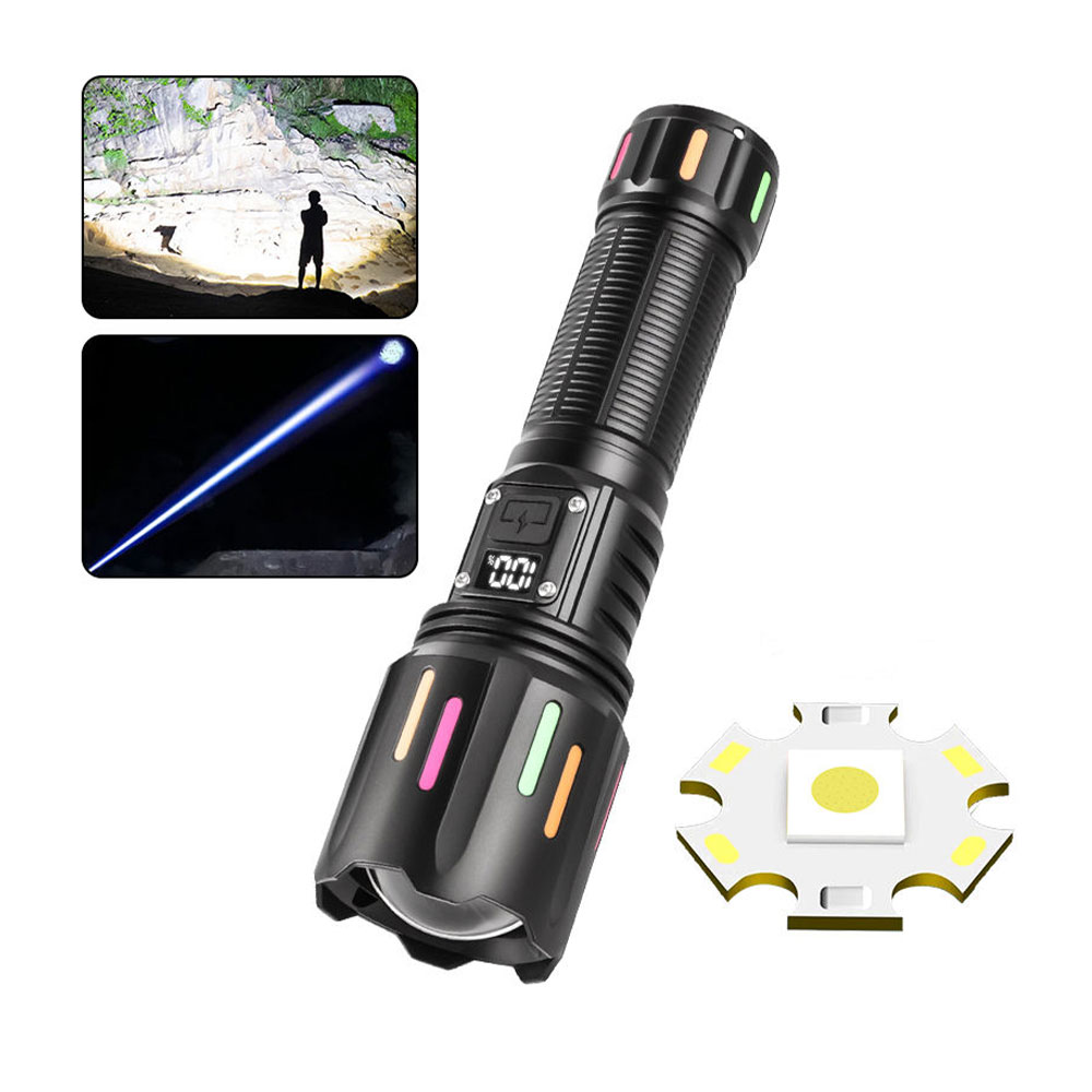 30W Zoomlu Led Powerbank Özellikli Şarjlı Profesyonel El Feneri P