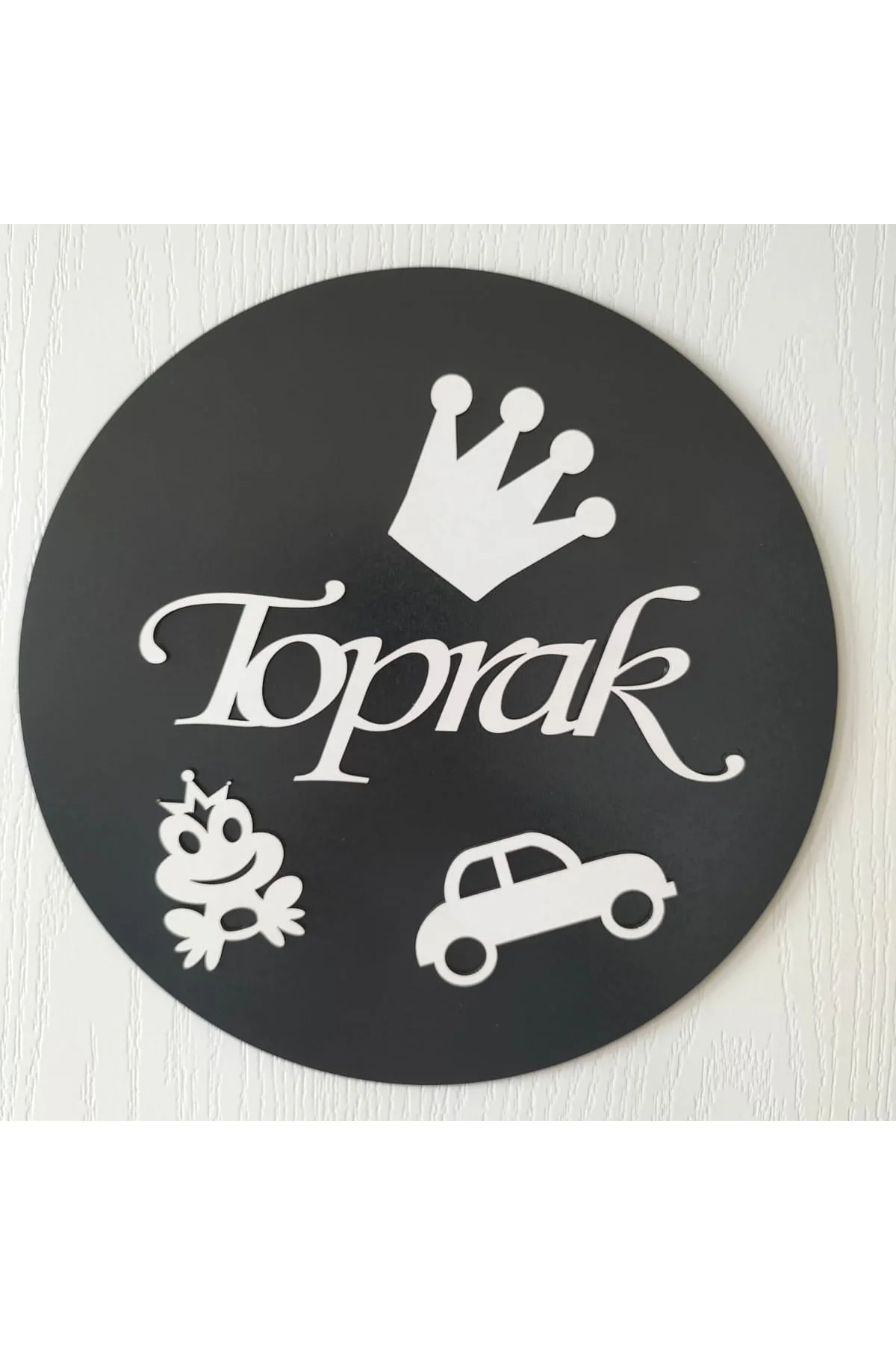 30x30 Cm Yuvarlak Isimli Kapı Süsü 3mm Ahşap Mdf