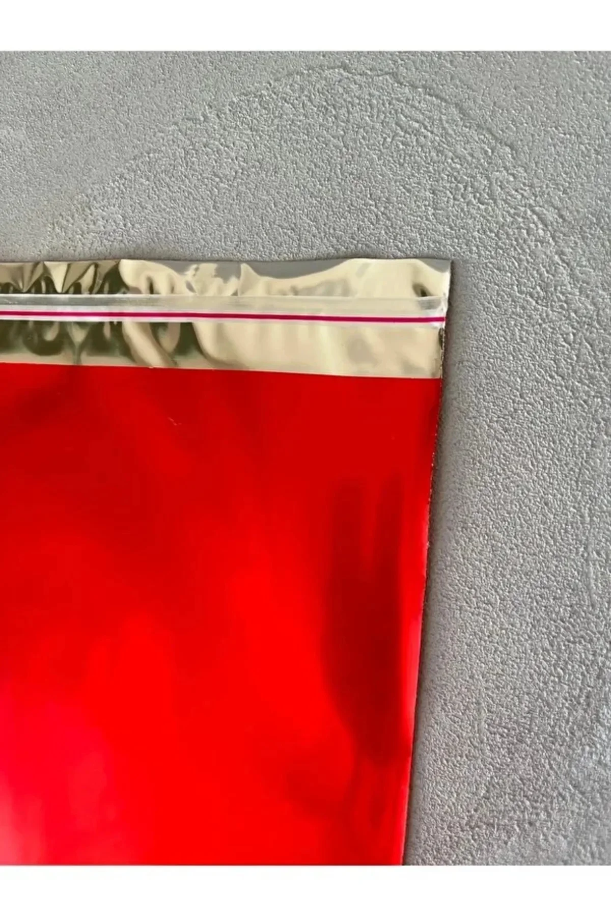 -30x35 Cm Kırmızı 25 Adet Yapşkanlı Metlize Hedye Poşeti Metlik K