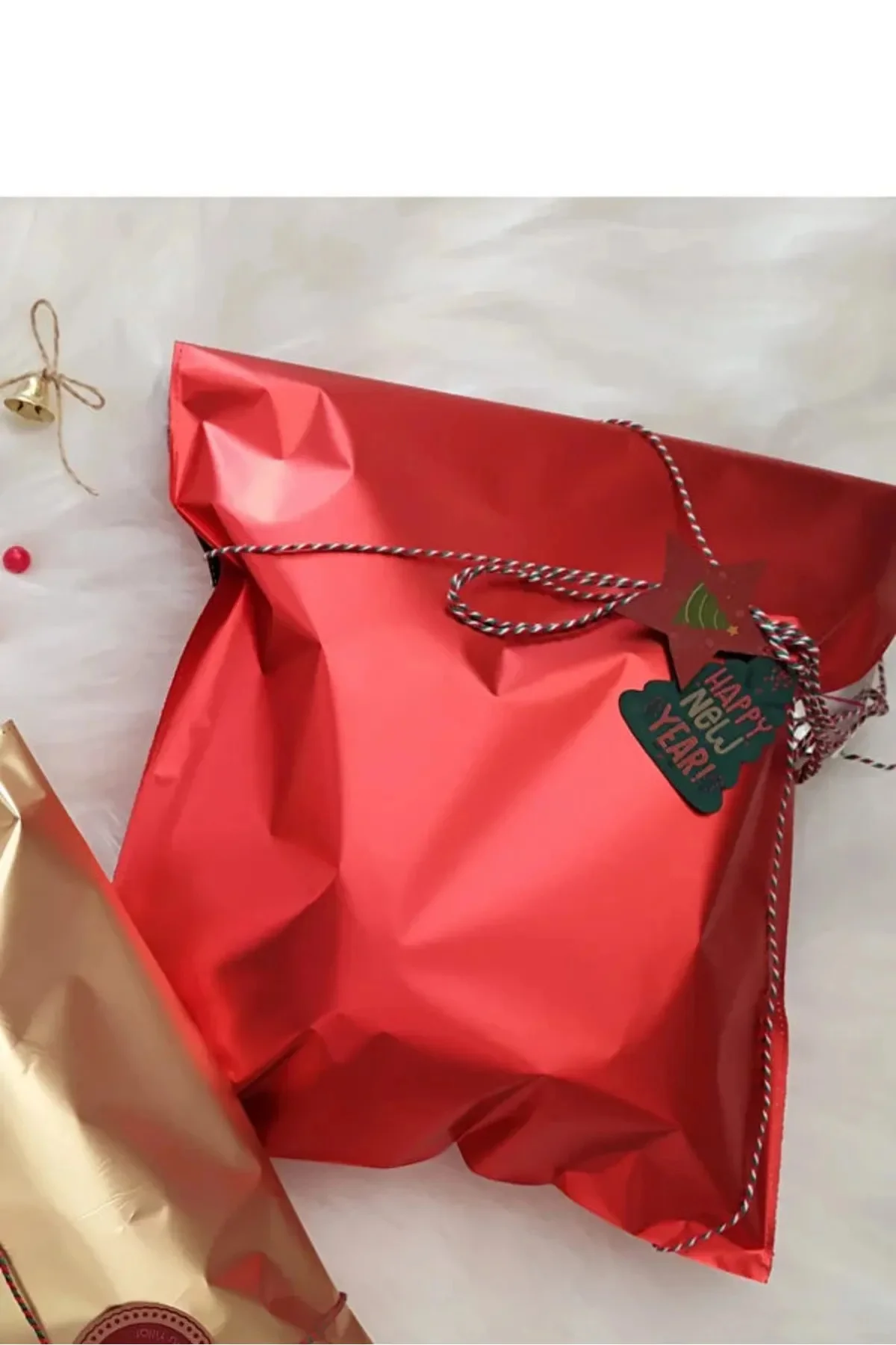 -30x35 Cm Kırmızı 25 Adet Yapşkanlı Metlize Hedye Poşeti Metlik K