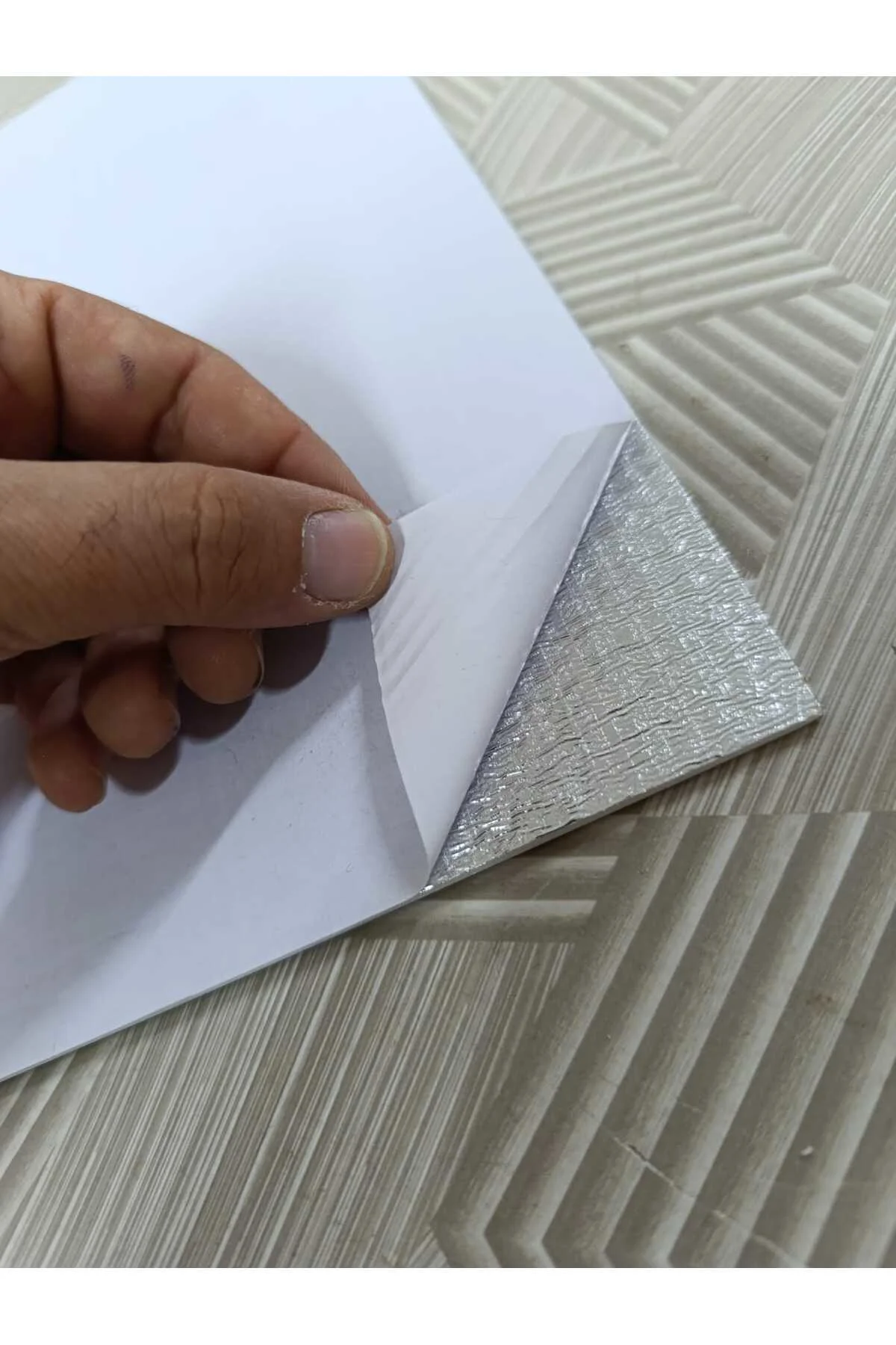 30x60cm Koyu Kırçıllı Seramik Mermer Desen Yapışkanlı Mutfak Bany