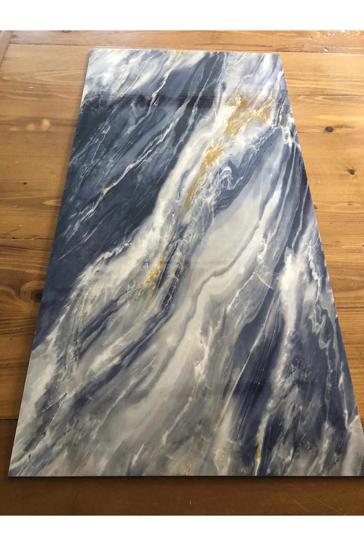 30x60cm Mavi Mermer Desenli Yapışkanlı Seramik Desen Mutfak Banyo Wc Pvc Duvar Kaplama Paneli Fiyatı, Yorumları ve Özellikleri