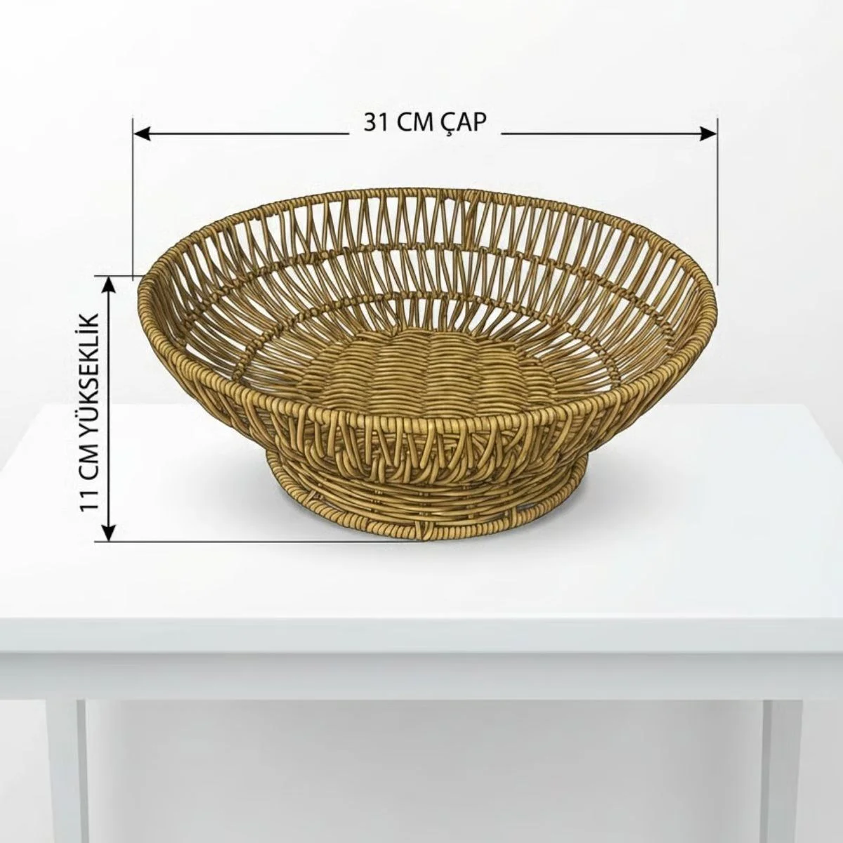 31 cm Plastik Rattan Servis Çanağı – Doğal Hasır Görünümlü Dekoratif Meyve, Ekmek ve Sunum Kasesi Fiyatı, Yorumları ve Özellikleri