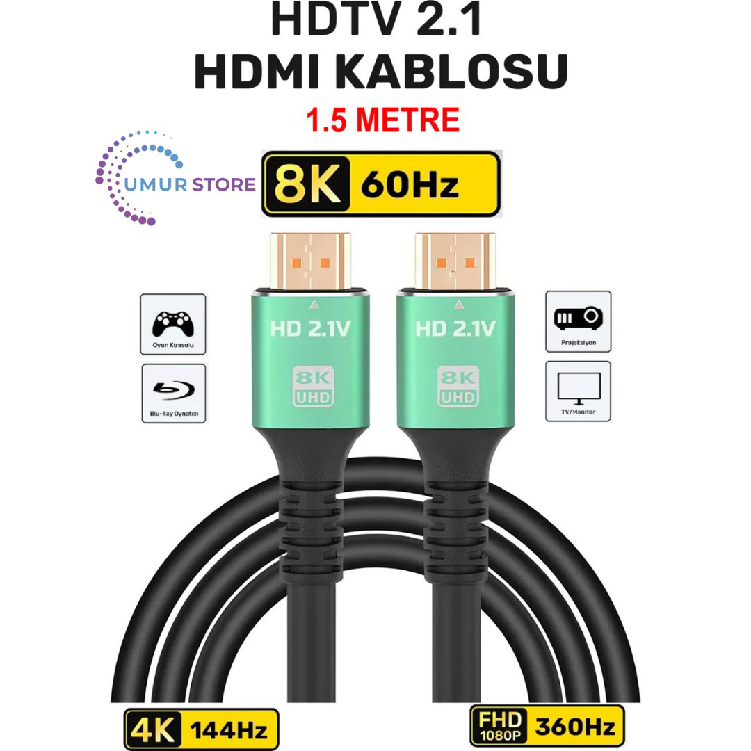 3117 HDMI 2.1 Kablo 8K Ultra Hdtv 1.5 Metre, 8k 60Hz, 4K 120Hz, 7 3117 HDMI 2.1 Kablo 8K Ultra Hdtv 1.5 Metre, 8k 60Hz, 4K 120Hz, 7