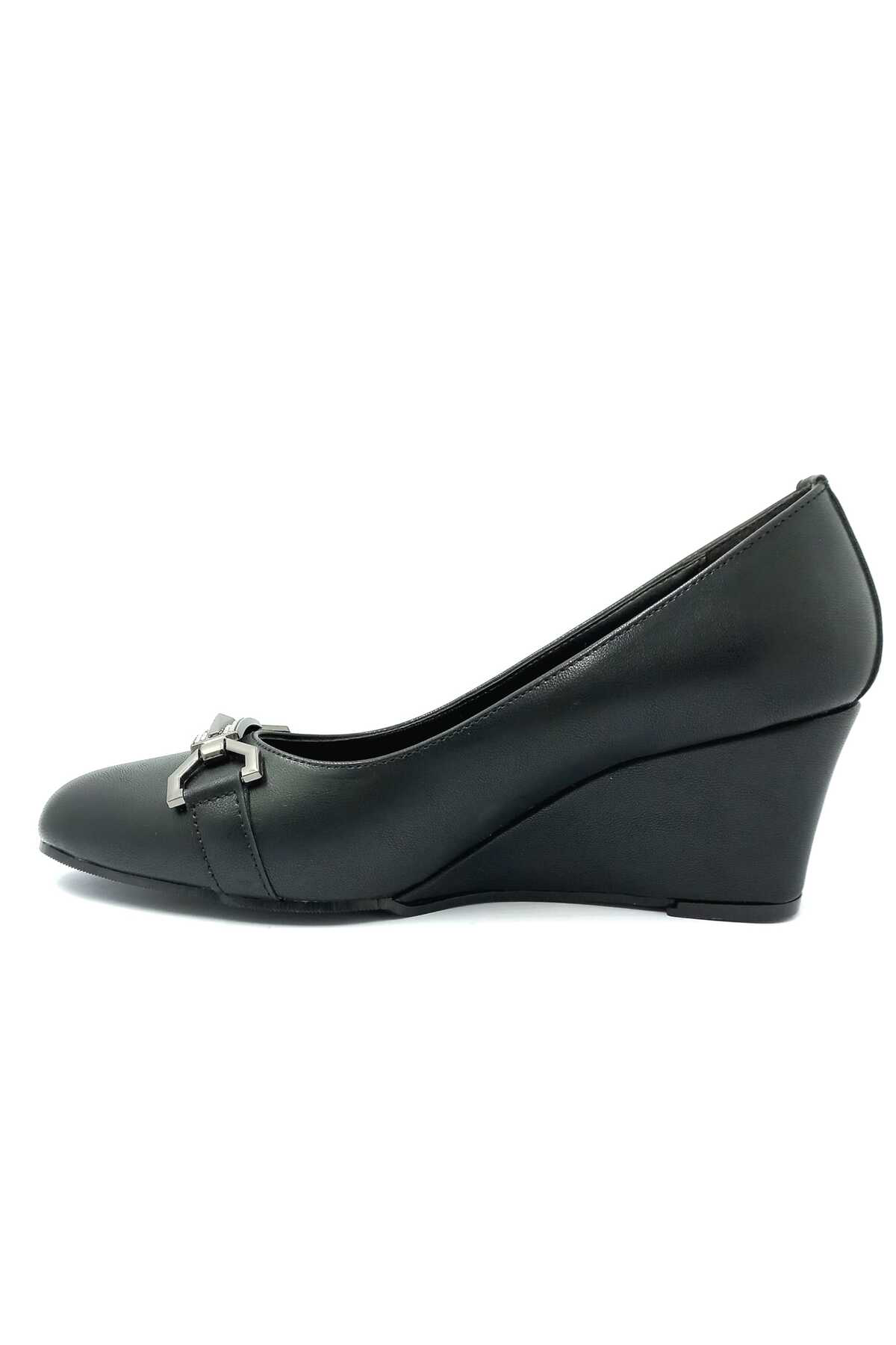 Punto 312213 Siyah Dolgu Taban Kadın Ayakkabı