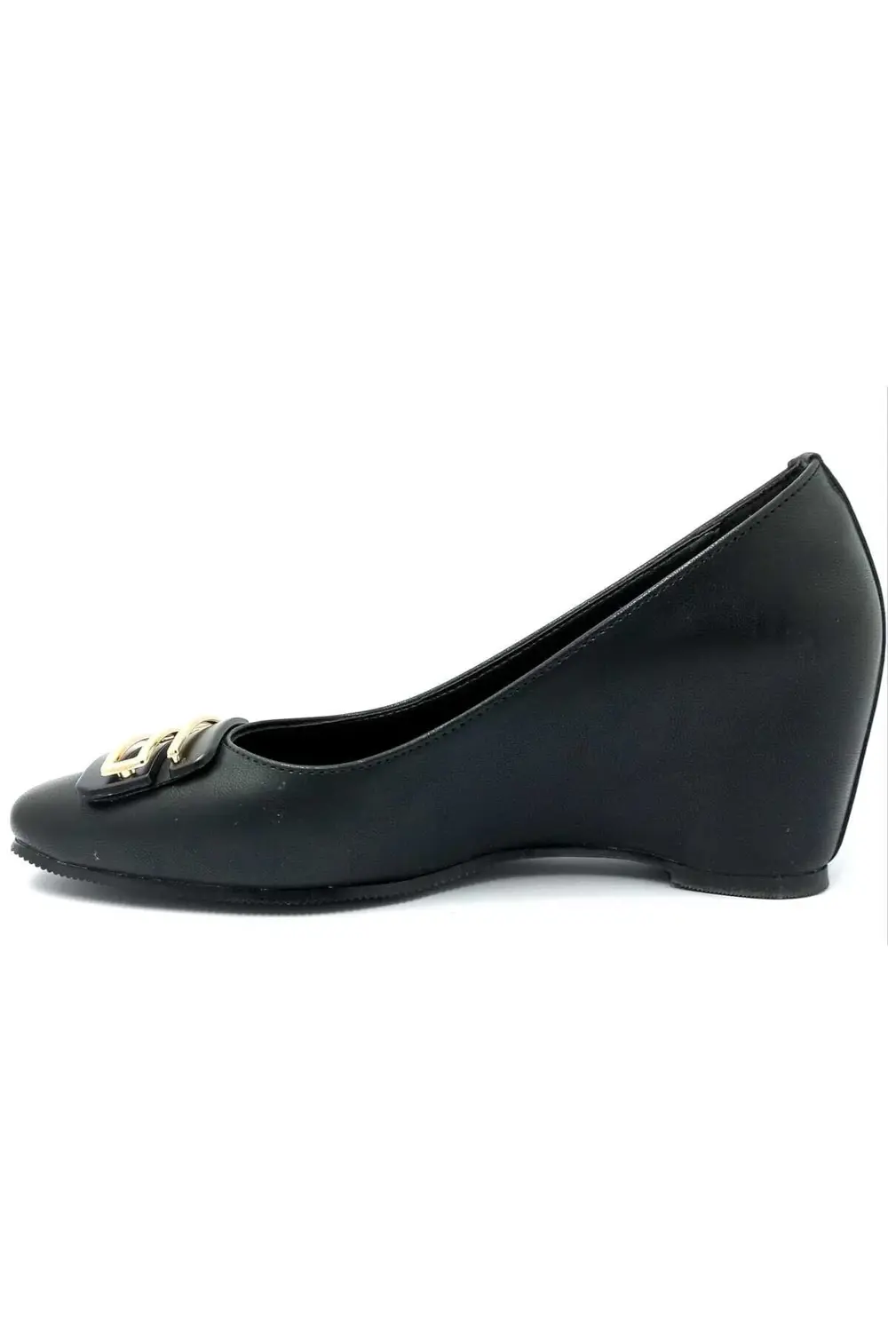 312216. Siyah Dolgu Taban Kadın Ayakkabı