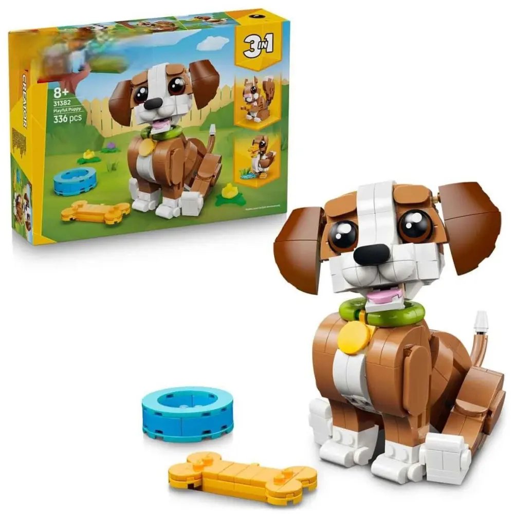 31382 3in1 Sevimli Hayvanlar: Oyunbaz Yavru Köpek 336 parça +8 ya