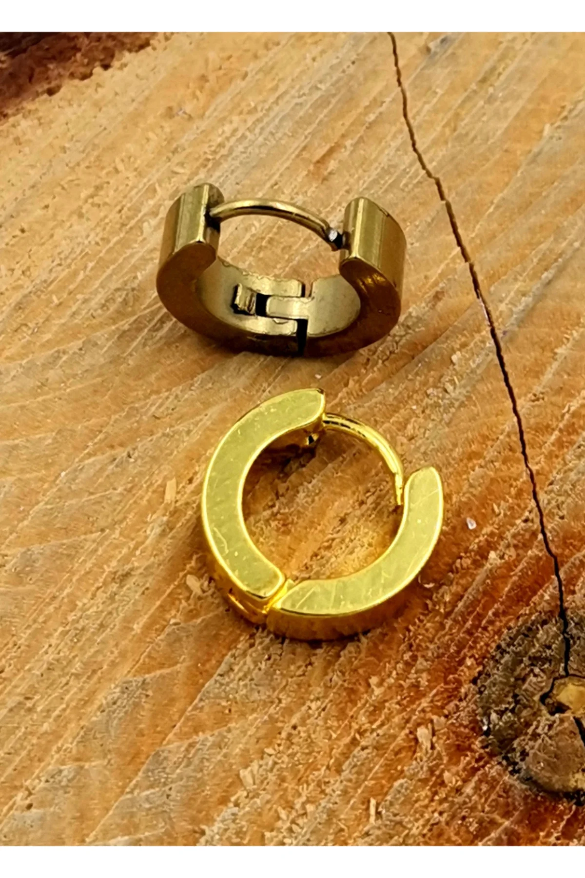 316 L Çelik Gold Renk Halka Küpe