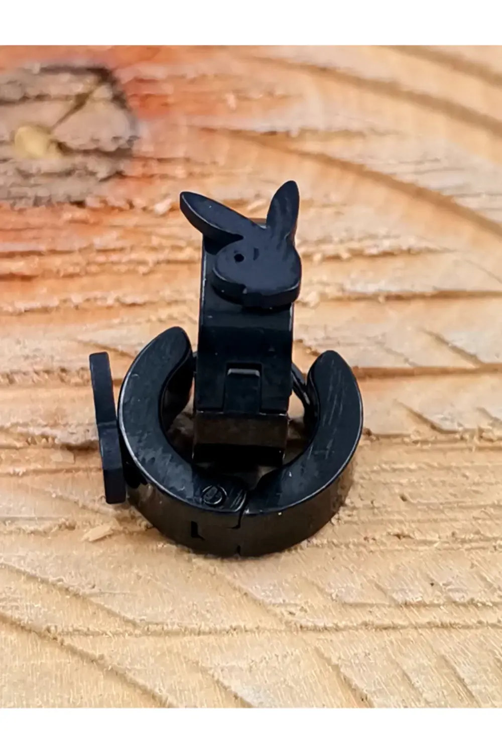 316 L Çelik Siyah Renk Unisex Figürlü Küpe