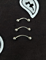 Tükkan Accessories 316 L Cerrahi Çelik 17Mm - 15Mm - 12Mm Kaş Piercing (3 Adet 3 Boy