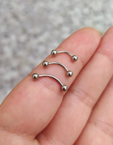 Tükkan Accessories 316 L Cerrahi Çelik 17Mm - 15Mm - 12Mm Kaş Piercing (3 Adet 3 Boy