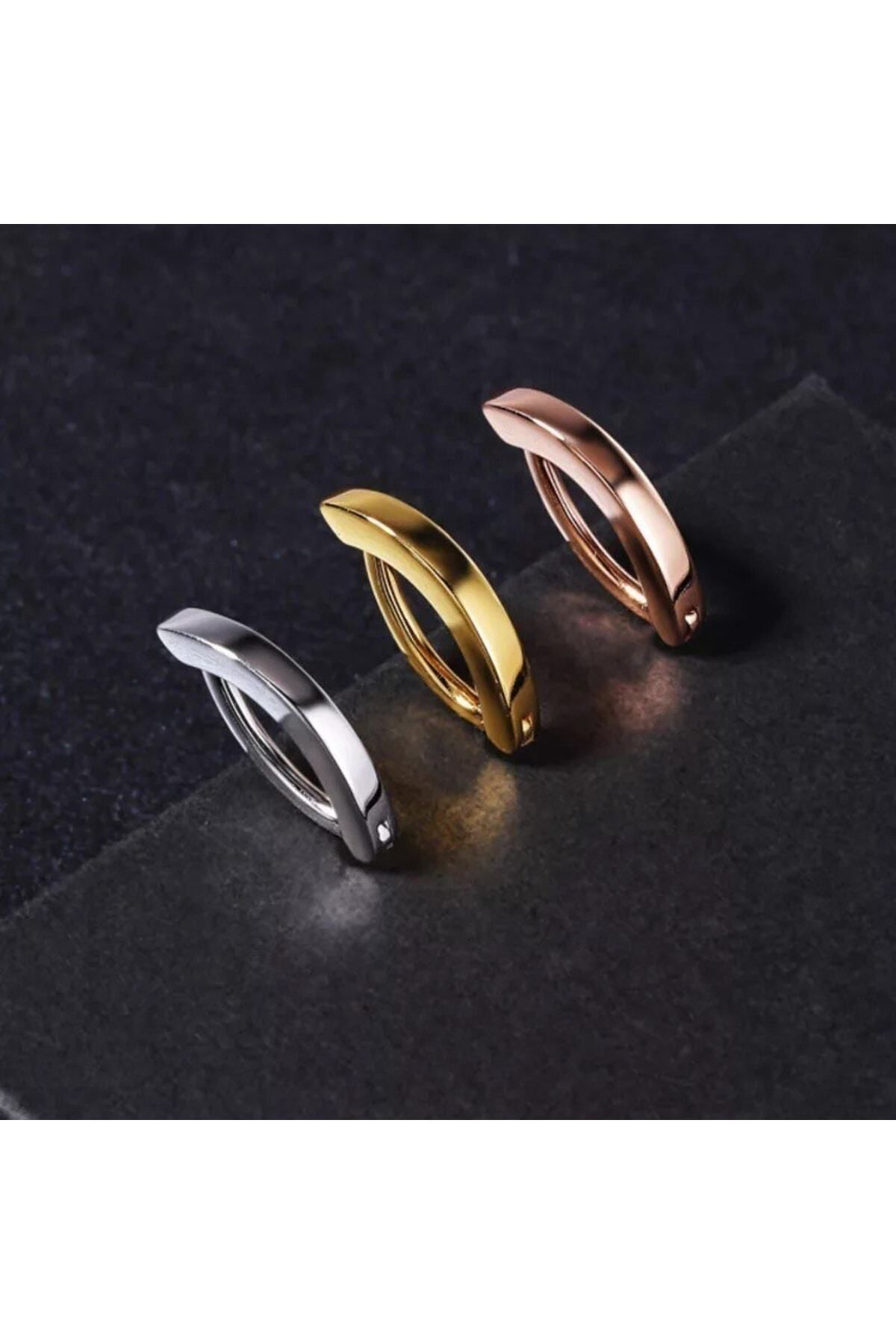 Rose Gold Cerrahi Çelik Elips Halka Göbek Piercingi