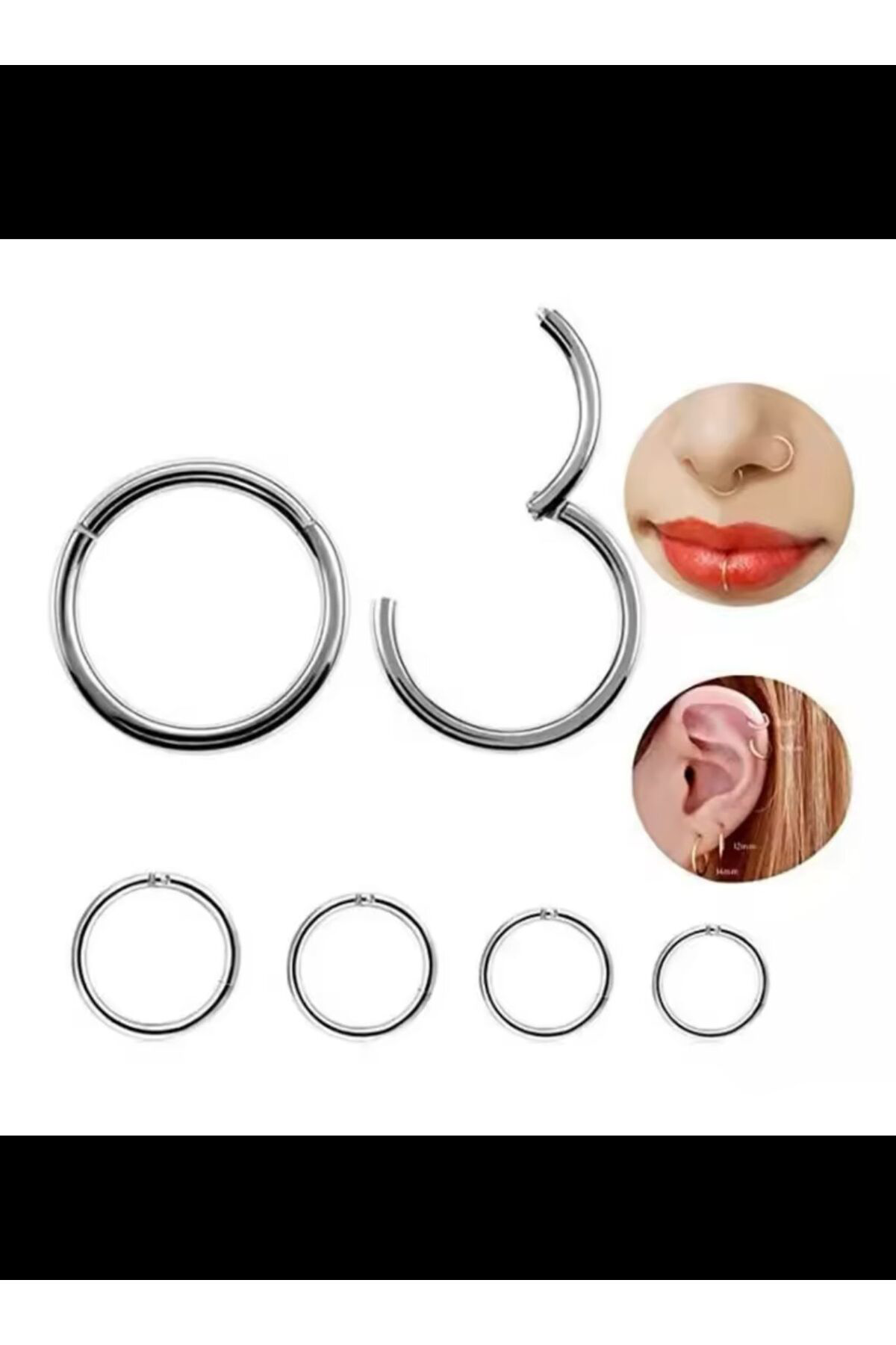 316l  çelik 1 mm kalınlıkta ince düz tragus kıkırdak burun conch 