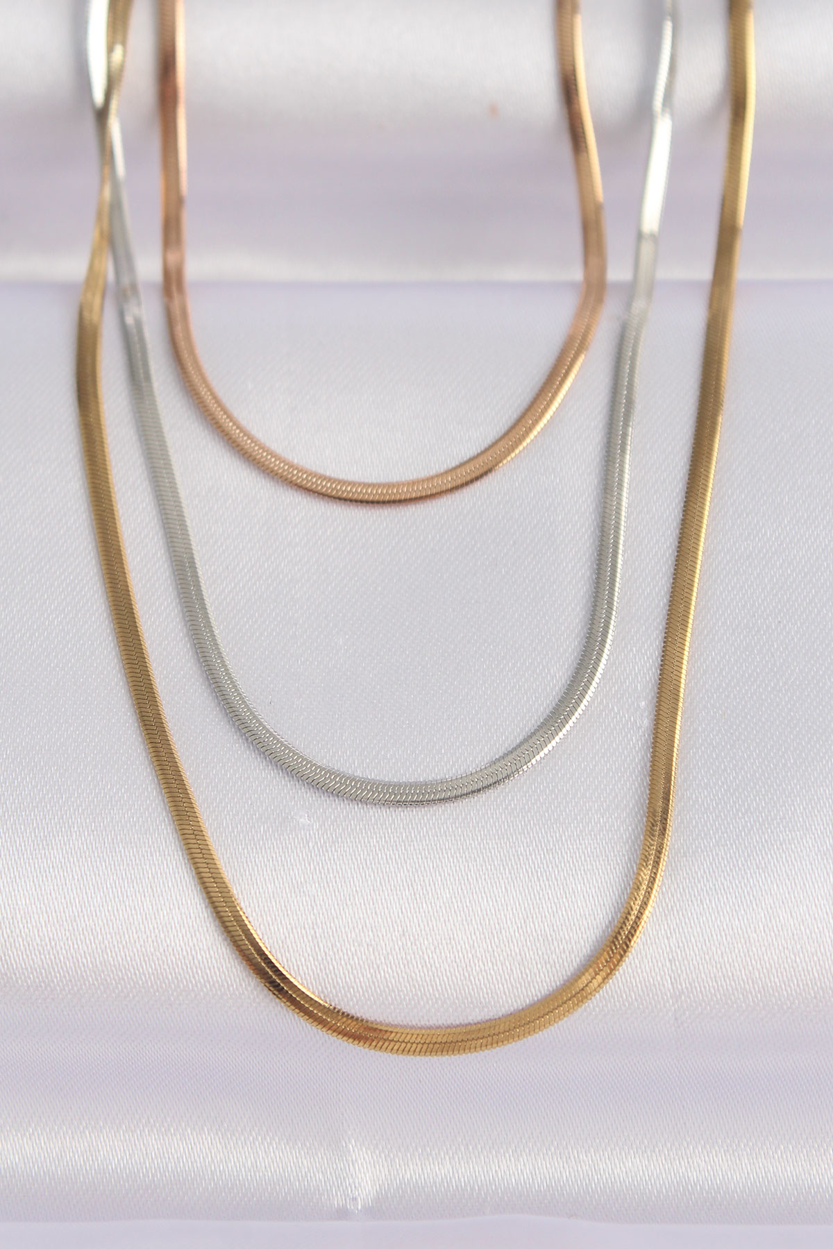 Stillove 316L Çelik 3 Renkli İtalyan Zincir Çoklu Kolye