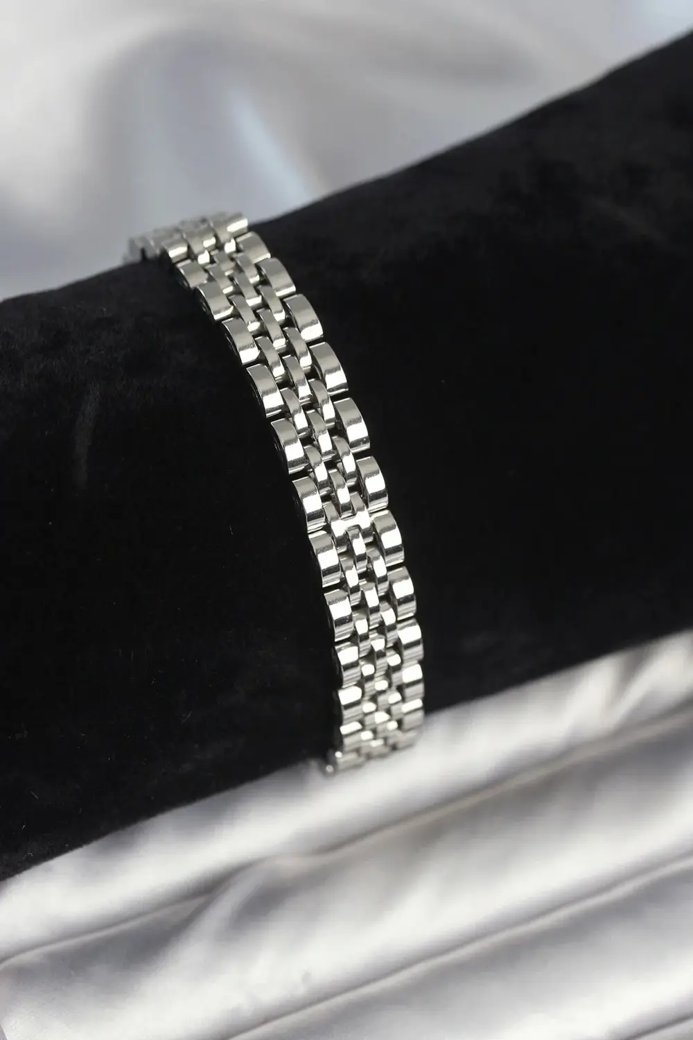 316L Çelik 9 mm Kalınlıkta Gümüş Renkli Erkek Bileklik