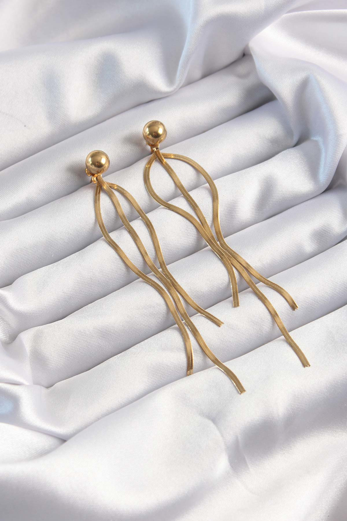 Stillove 316L Çelik Altın Renk İtalyan Model Topçuk Küpe Sl8824