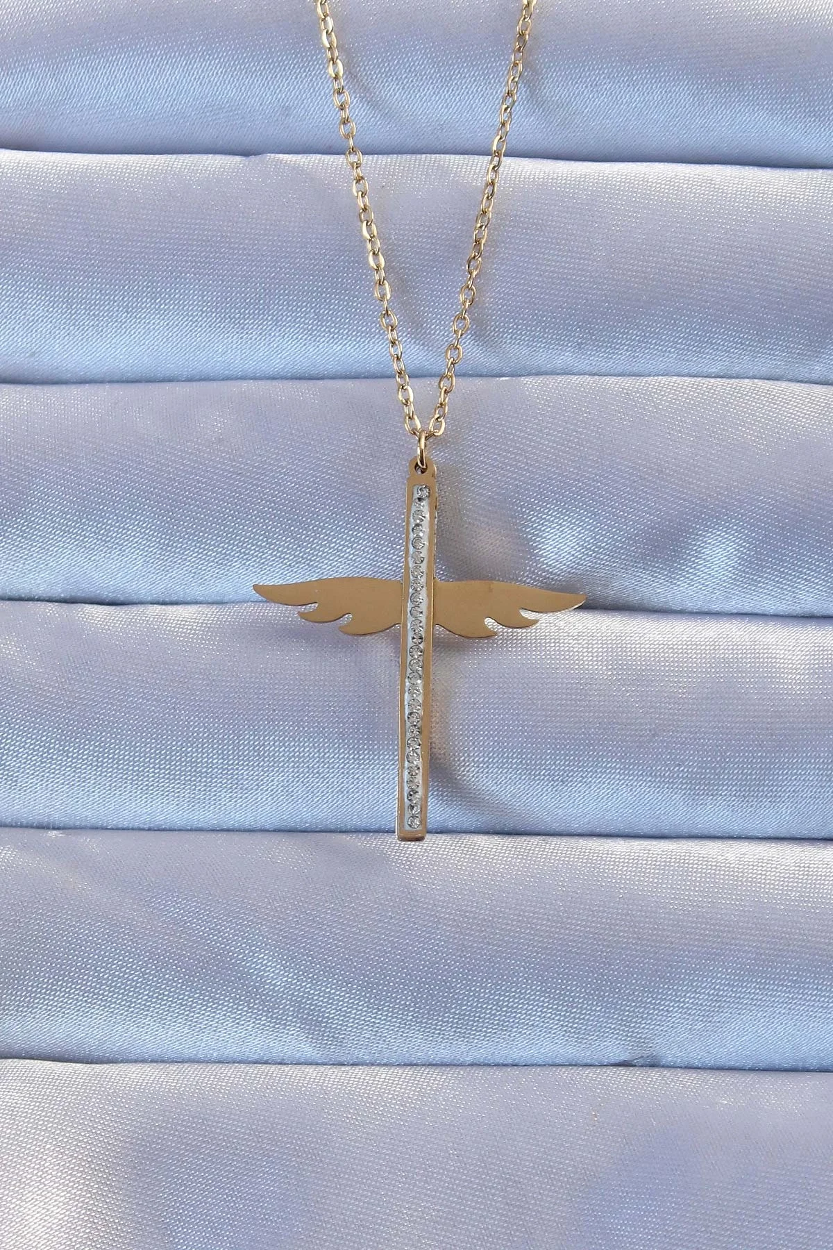 316L Çelik Altın Renk Zirkon Taşlı Mikail Kolye Fiyatı, Yorumları ve Özellikleri
