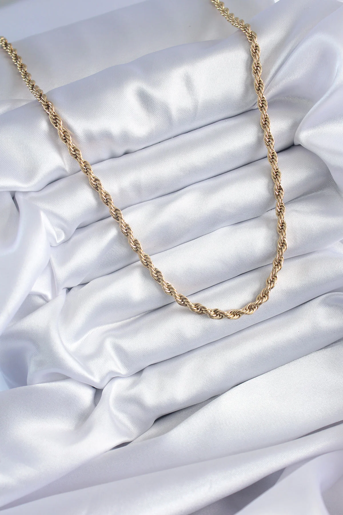 316L Çelik Gold Renk 60 cm Burgu Model Kadın Kolye -1492
