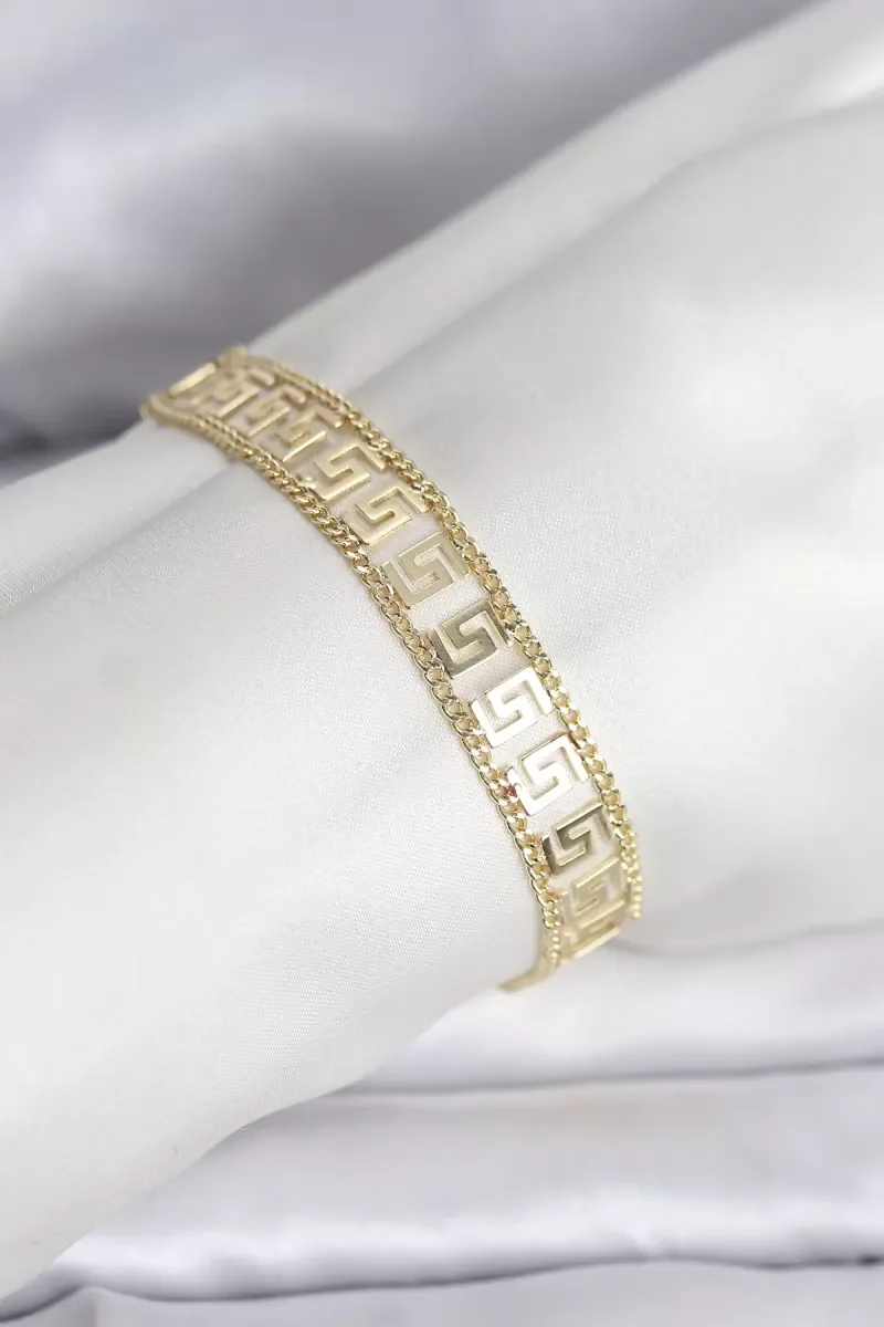 316L Çelik Gold Renk Labirent Model Kadın Bileklik - Lisinya
