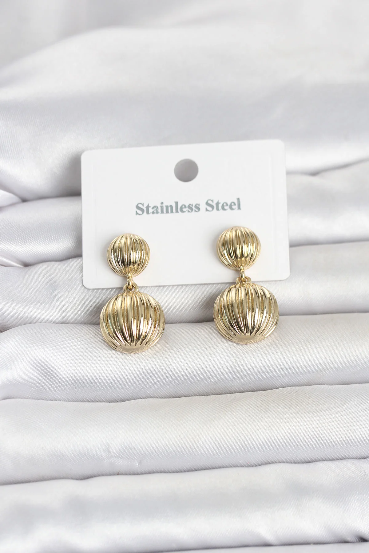 316L Çelik Gold Renk Vintage Model Kadın Küpe TJ-BKP11837