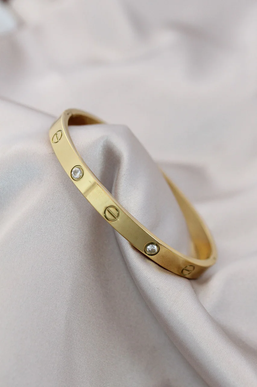 316l Çelik Gold Renk Zirkon Taşlı Bileklik Tj-bb4119 Diğer