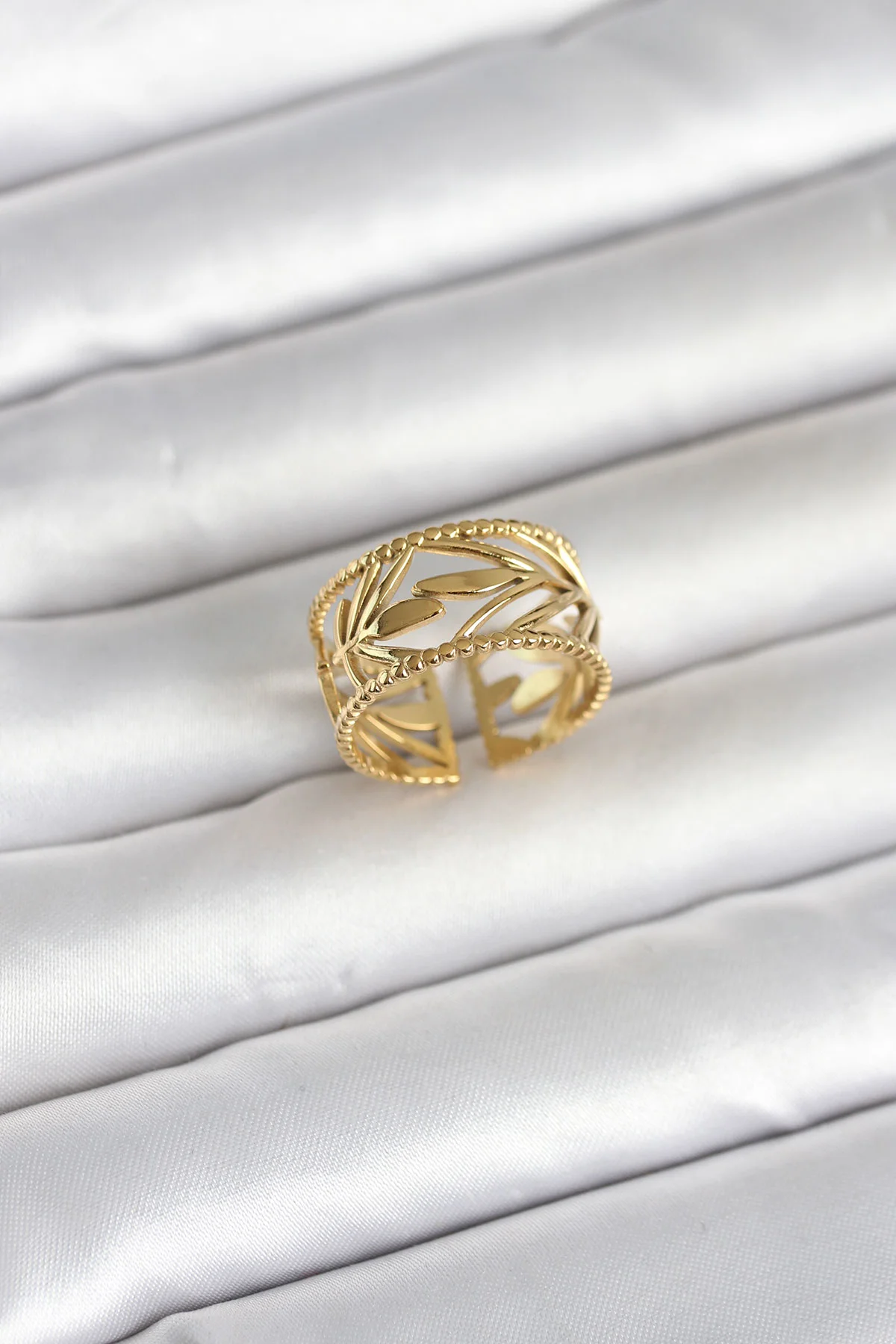 316L Çelik Gold Renk Başak Model Kadın Yüzük - TJ-BYK4182 Fiyatı, Yorumları ve Özellikleri