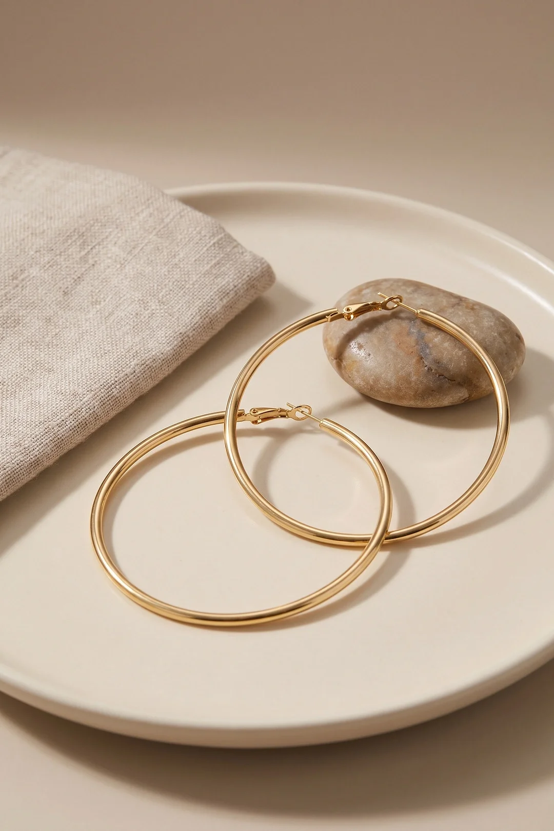 316L Çelik Gold Renk 56 mm Halka Küpe