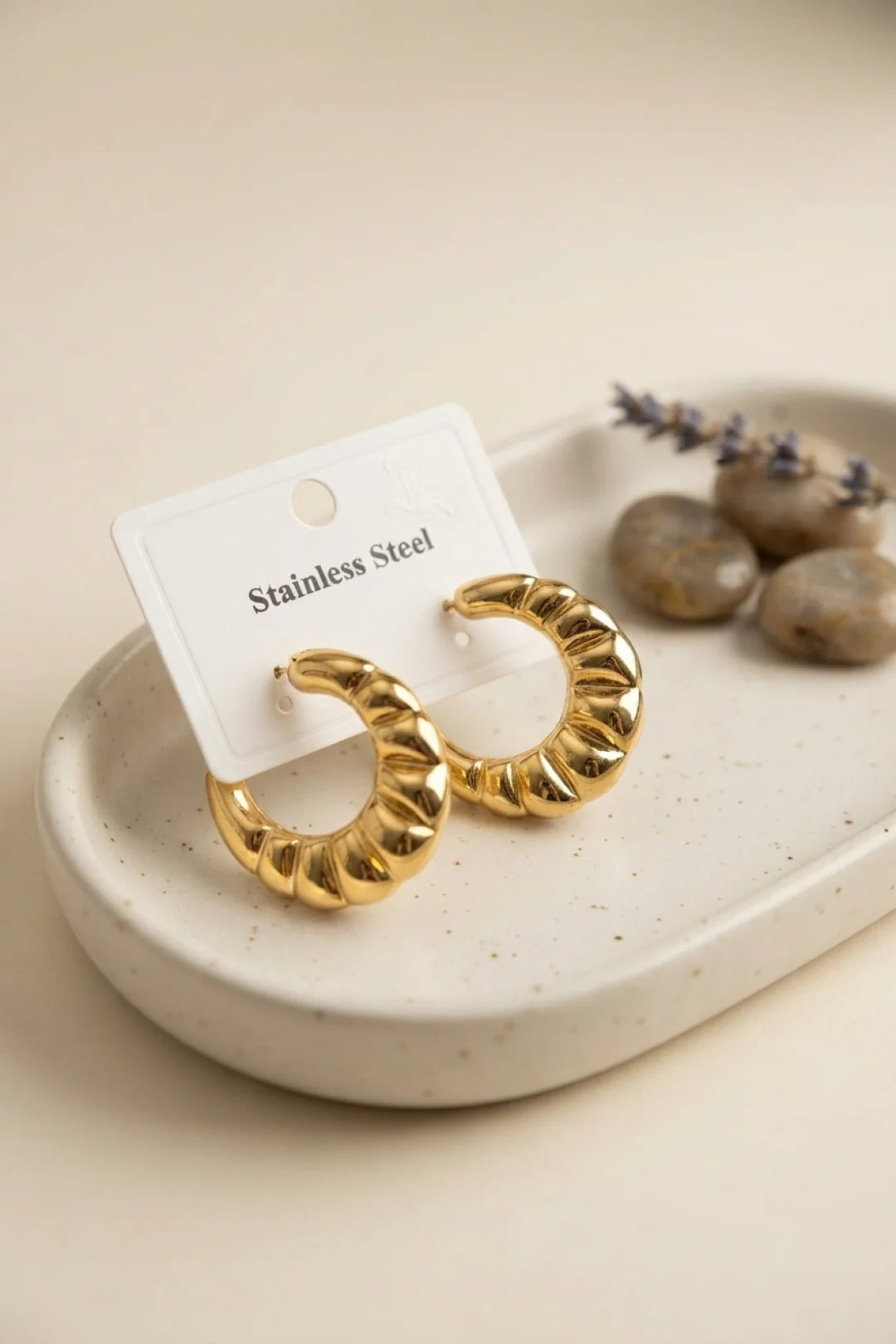 316L Çelik Gold Renk Retro Model Kalın Gövdeli Küpe TJ-BKP12049 Fiyatı, Yorumları ve Özellikleri
