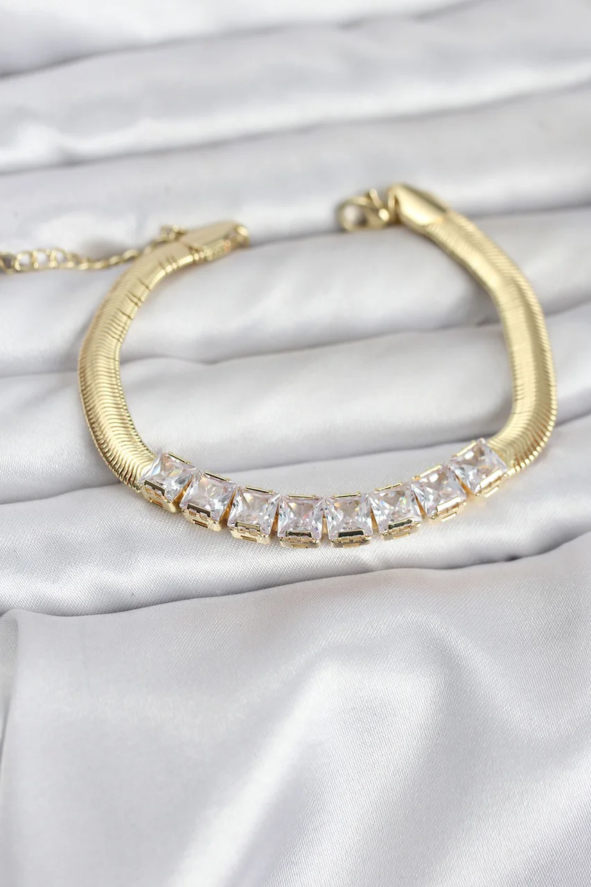 316l Çelik Gold Renk Kare Zirkon Taşlı Yılan Zincirli Kadın Bileklik Tj-bb8152 Diğer Fiyatı, Yorumları ve Özellikleri